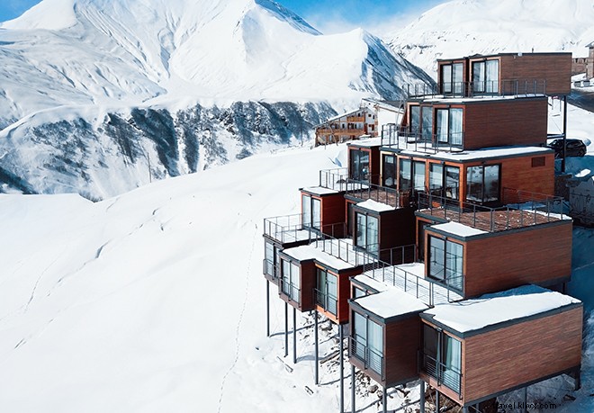 Quadrum Ski & Yoga Resort: Innovative Shipping Container Hotel in Georgia s Caucasus Mountains