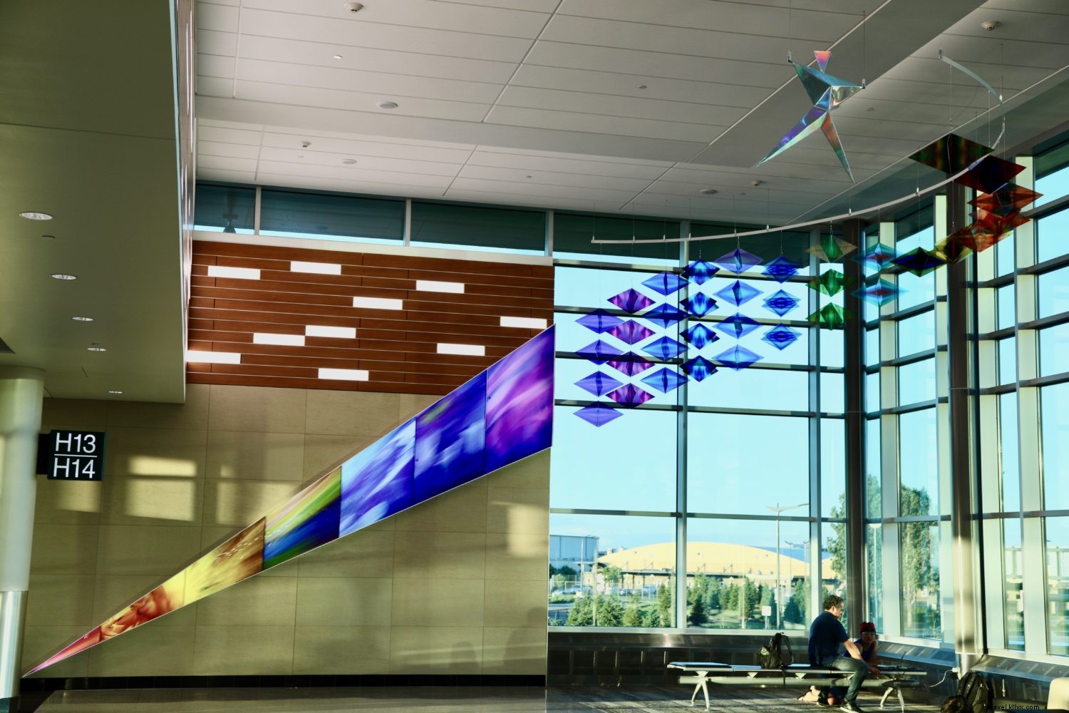 Philip Noyed’s Vibrant Geometric Light Installations Illuminate MSP Terminal 2