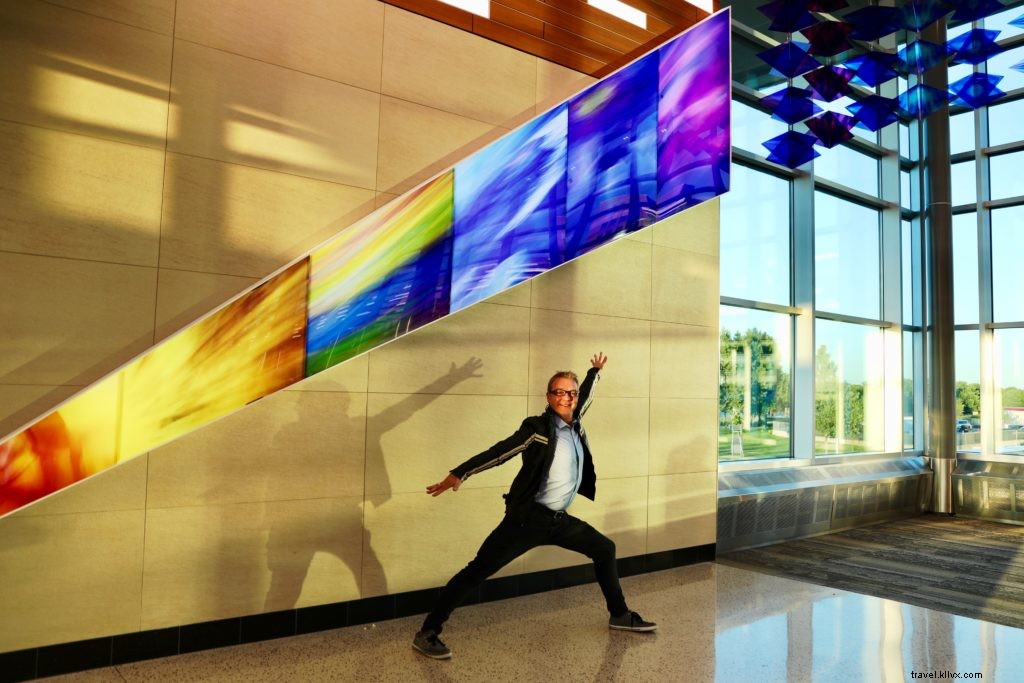Philip Noyed’s Vibrant Geometric Light Installations Illuminate MSP Terminal 2