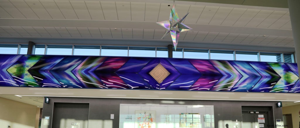 Philip Noyed’s Vibrant Geometric Light Installations Illuminate MSP Terminal 2