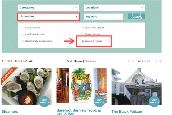Dementia-Friendly Businesses and Restaurants on the Outer Banks (OBX)