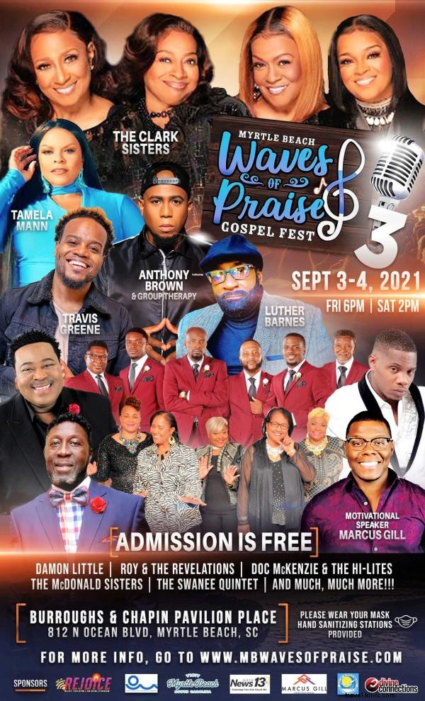 Waves of Praise Gospel Festival Returns to Myrtle Beach: Free Event with Top Gospel Stars