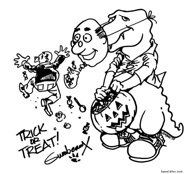 Free Printable Gumbeaux Gator Halloween Coloring Page | #EerieCalcasieu