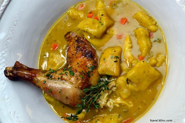 Classic Chicken and Buttermilk-Cornmeal Dumplings Recipe | #EatSWLA Comfort Food