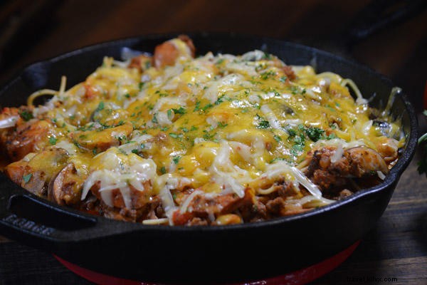 #EatSWLA: Authentic Spicy Sausage & Crawfish Spaghetti Casserole Recipe