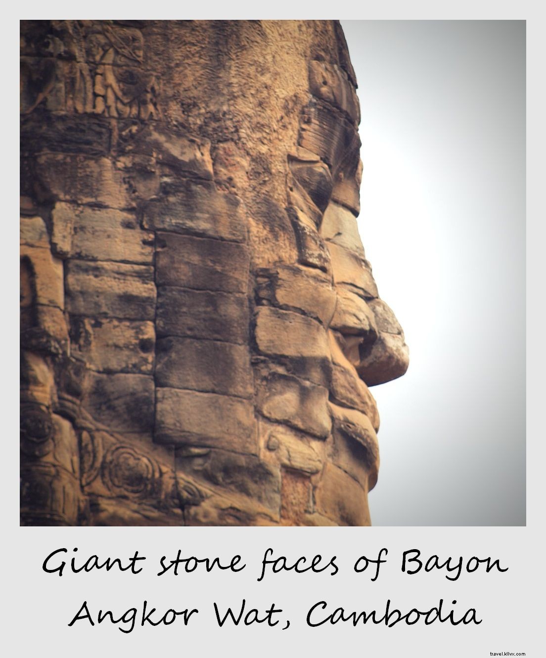Polaroid of the Week: Majestic Giant Stone Faces of Bayon Temple at Angkor Wat, Cambodia