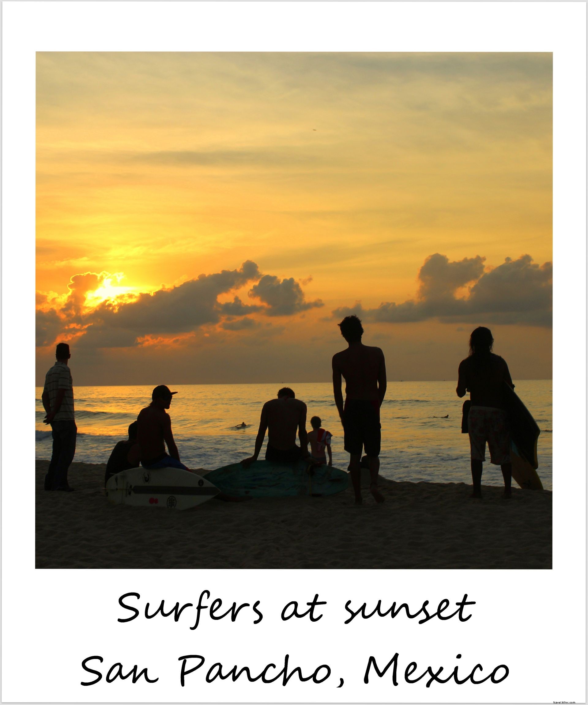 Polaroid of the Week: Stunning Sunset with Surfers in San Pancho, Mexico