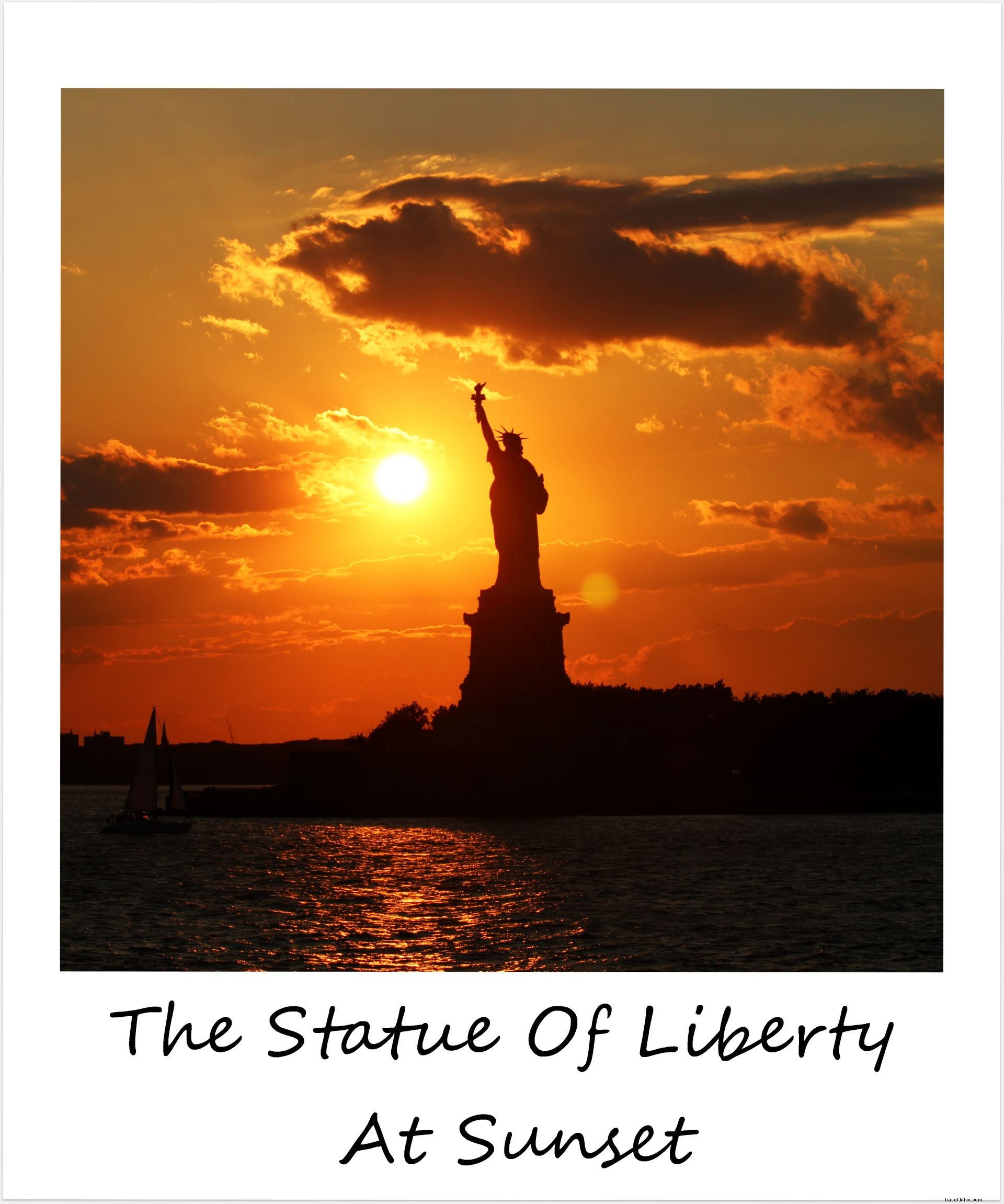 Polaroid of the Week: Stunning Sunset Over the Statue of Liberty