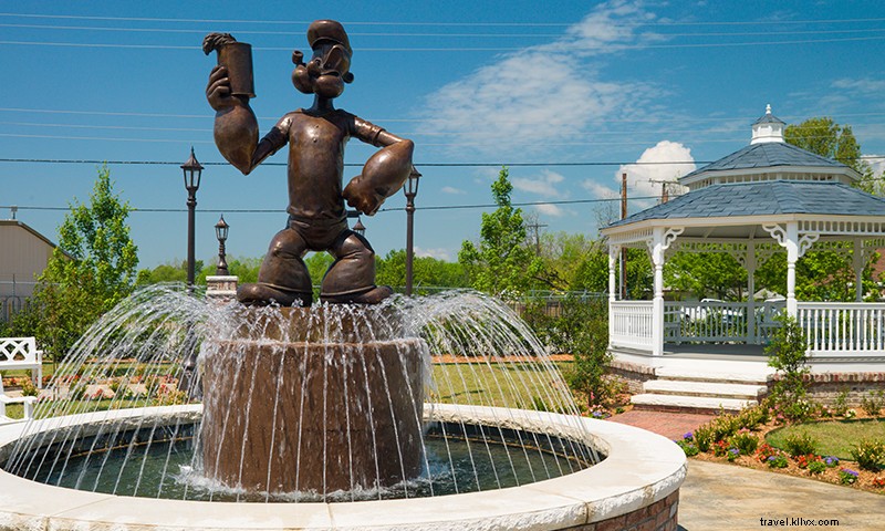 Iconic Popeye Statue in Alma s Popeye Park | Spinach Capital of the World