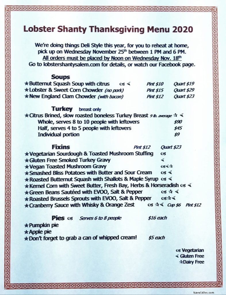 Best Thanksgiving Dining in Salem, MA: Reservations, Takeout & Preorders