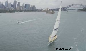 Seahawks 12th Man Spirit Hoisted in Sydney Harbor Aboard Visit Seattle Yacht