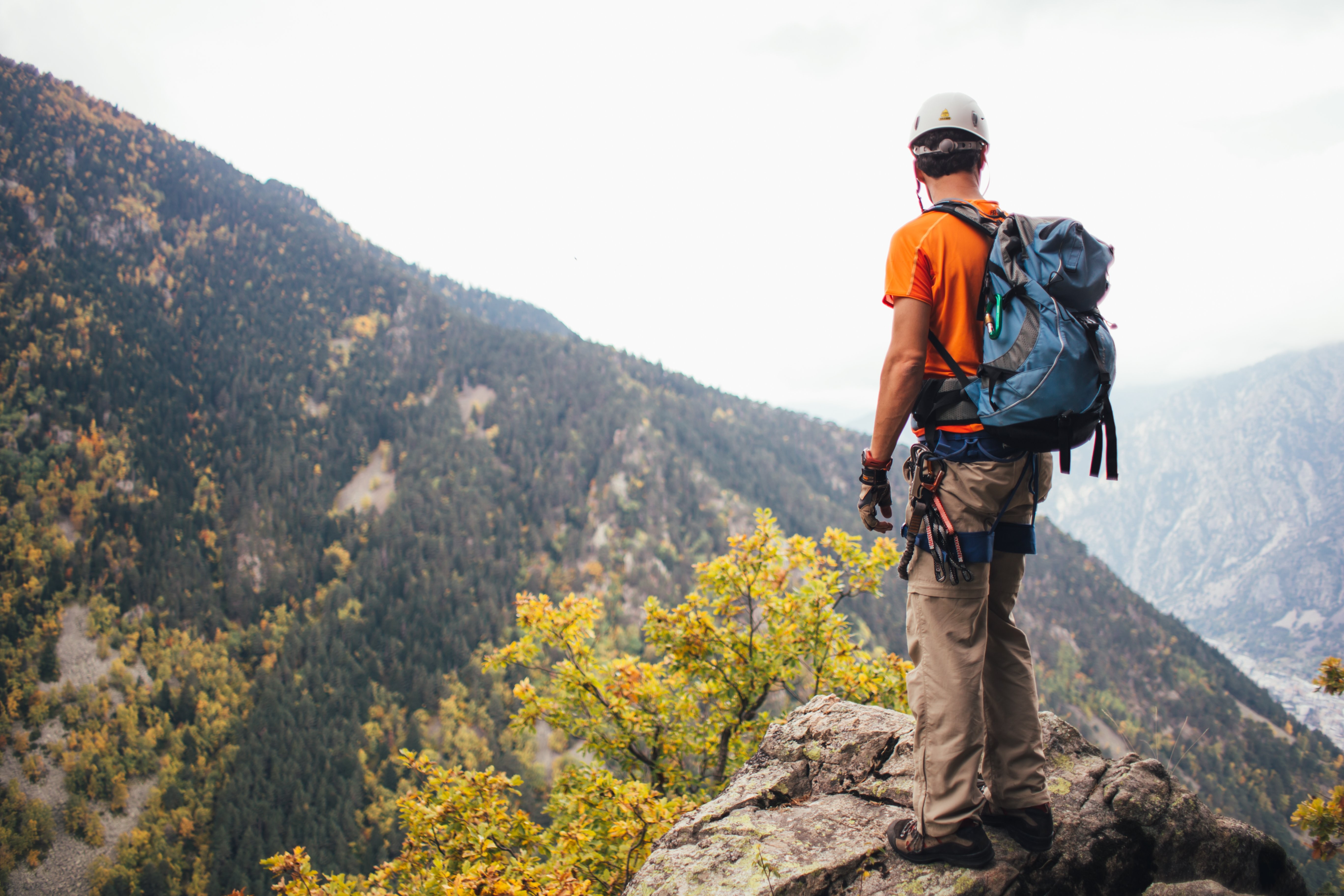Epic Hiker Conquering Majestic Mountains - Stunning Adventure Photo