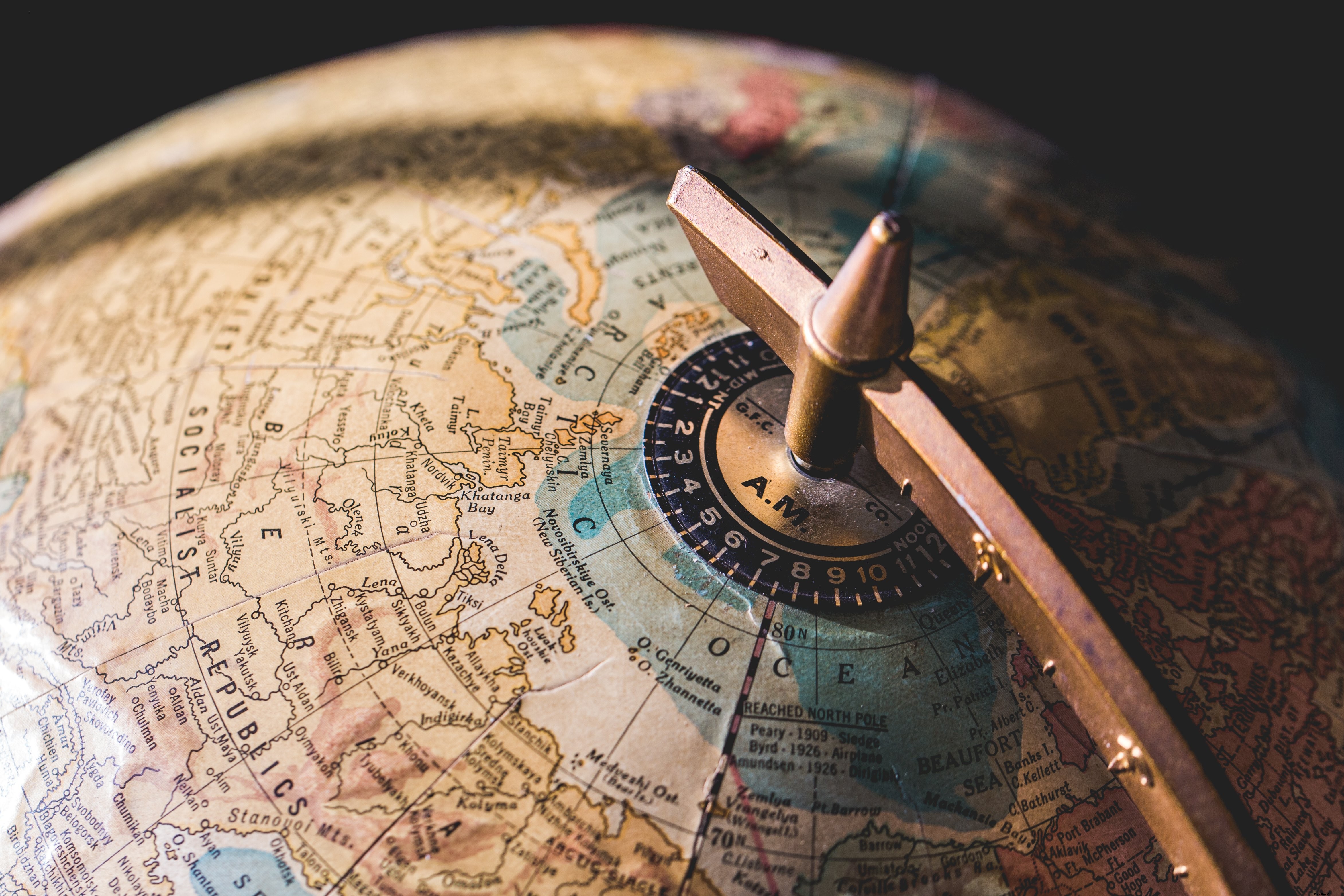 Exquisite Close-Up of an Antique Globe: Stunning High-Resolution Photo