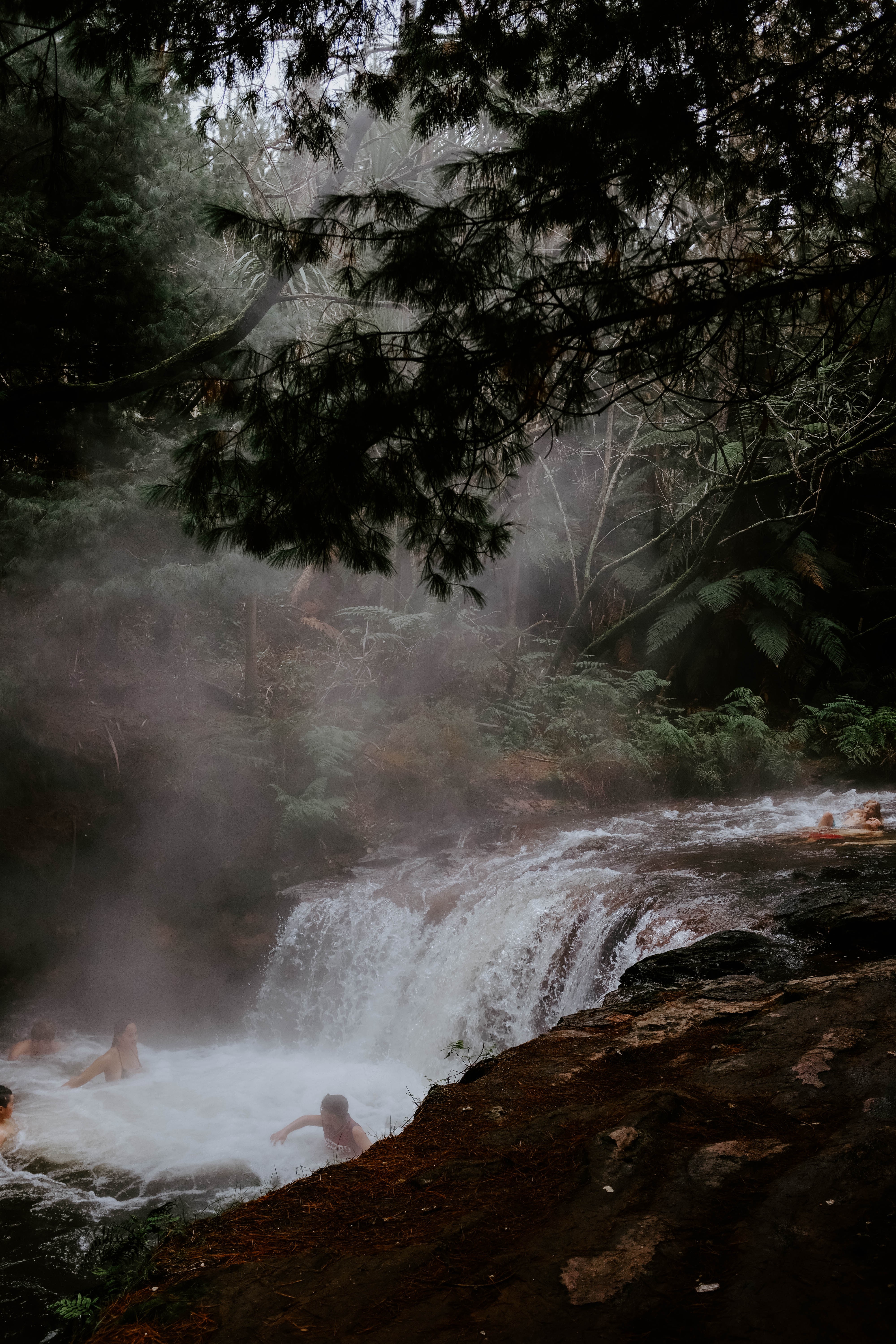 Stunning Hot Springs Waterfall Photo: Breathtaking Natural Landscape