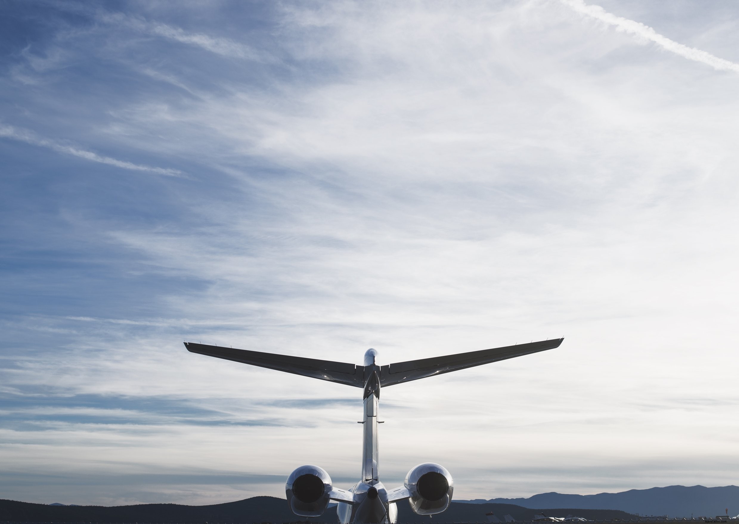 Stunning Jet Plane Tail Against Vibrant Sky
