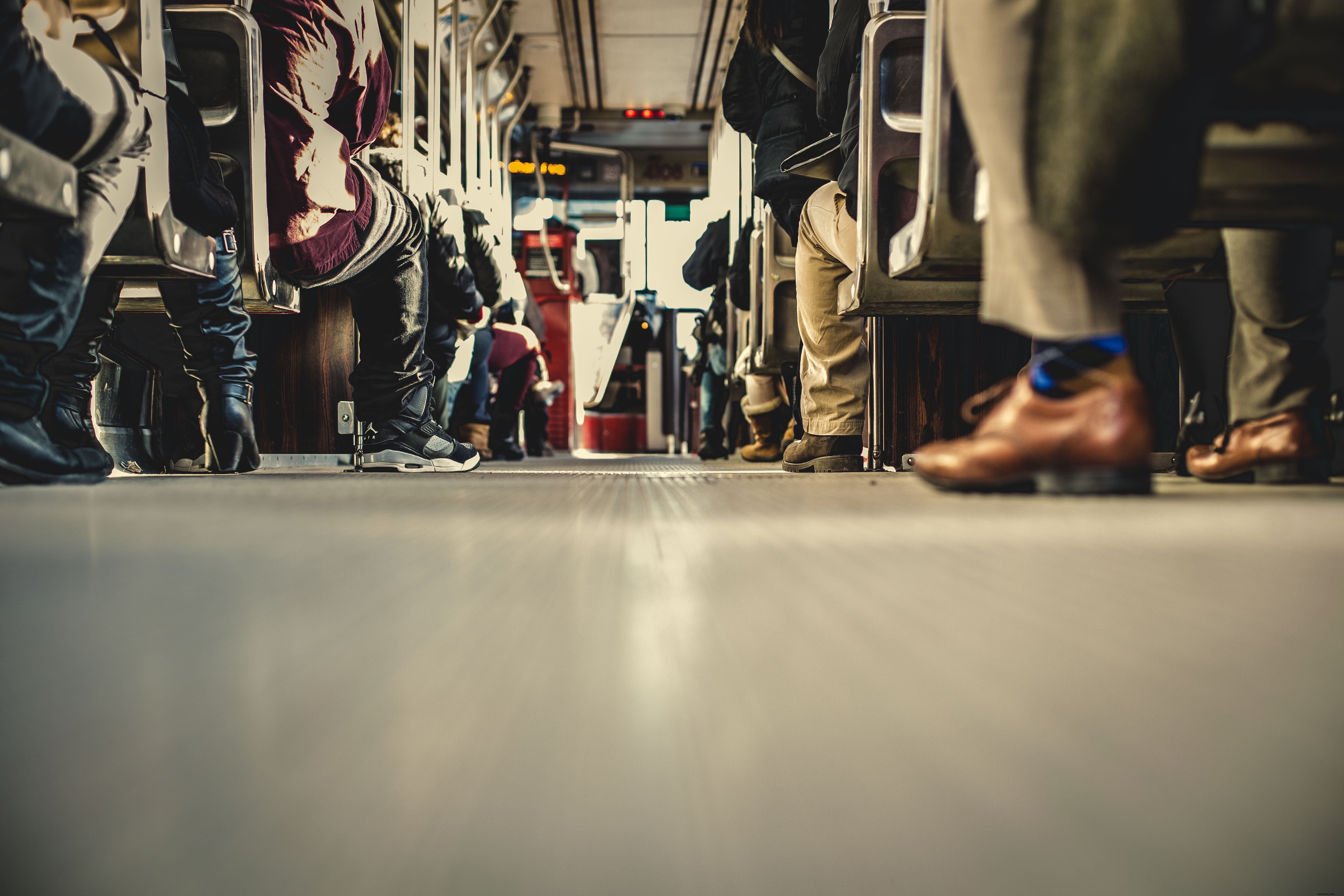 Stunning Photo of Commuters on a Bustling Streetcar