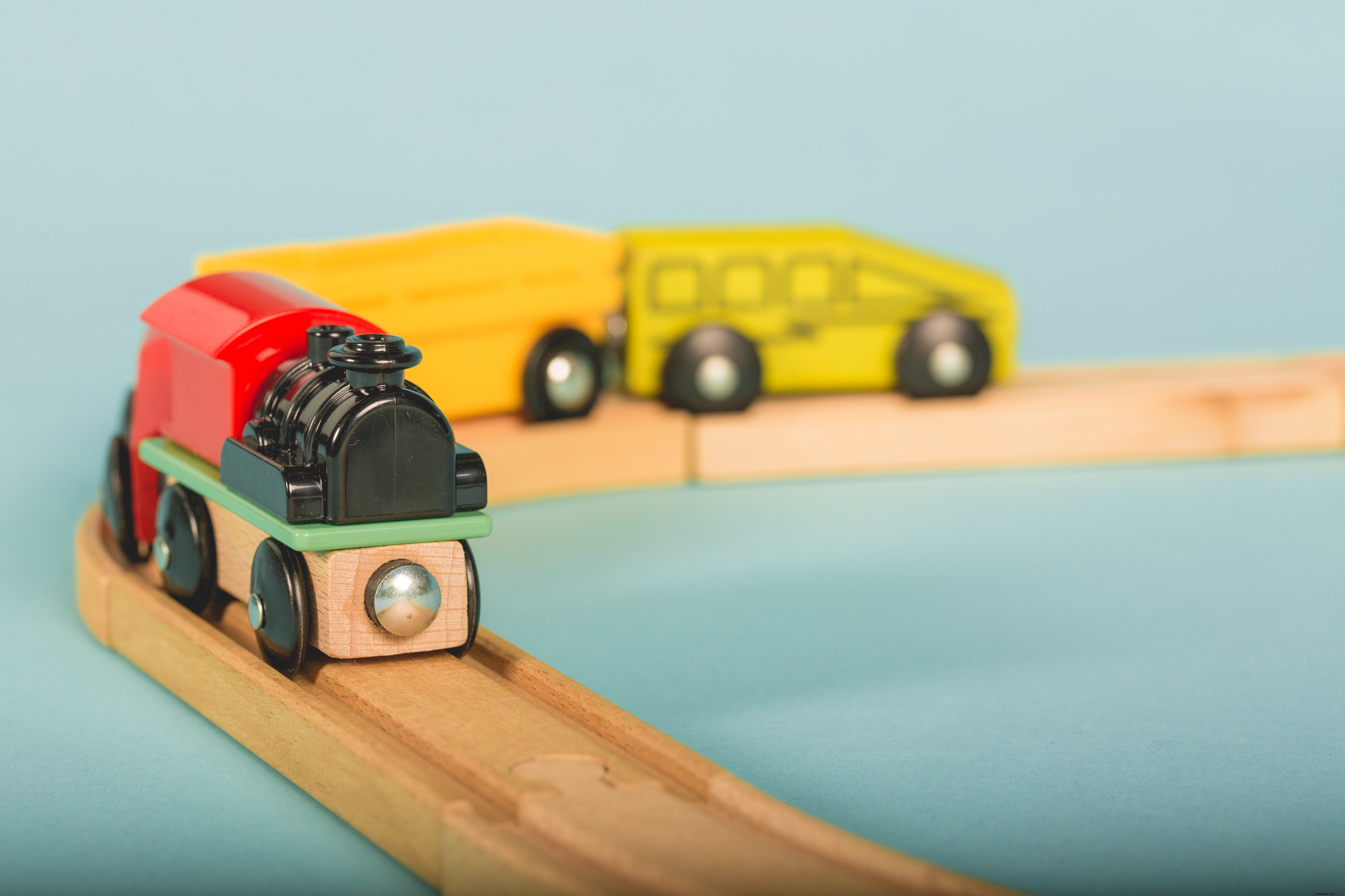 Stunning High-Resolution Photo of a Classic Wooden Toy Train
