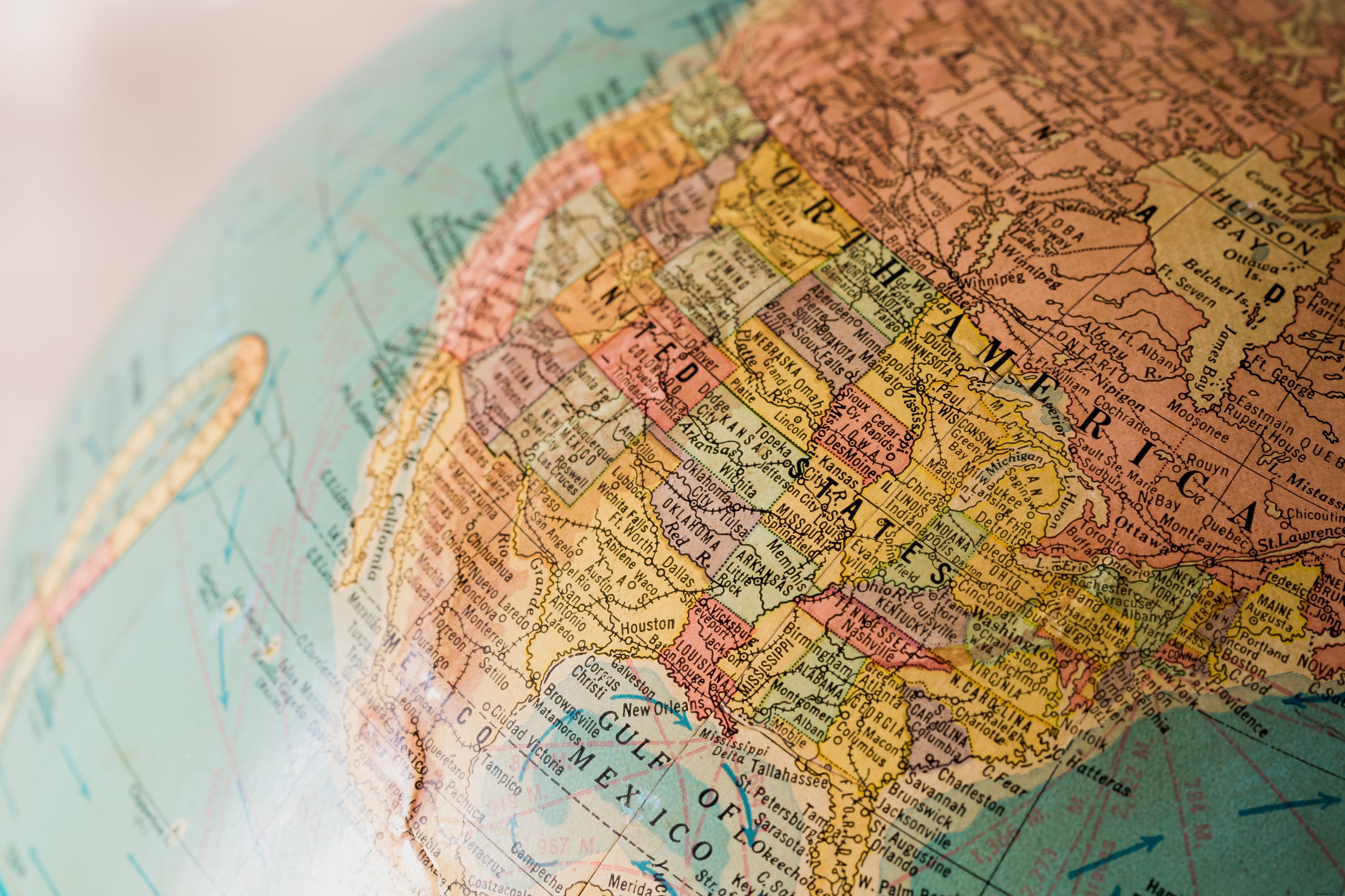 Stunning Antique Globe Photo: North America in Vintage Detail