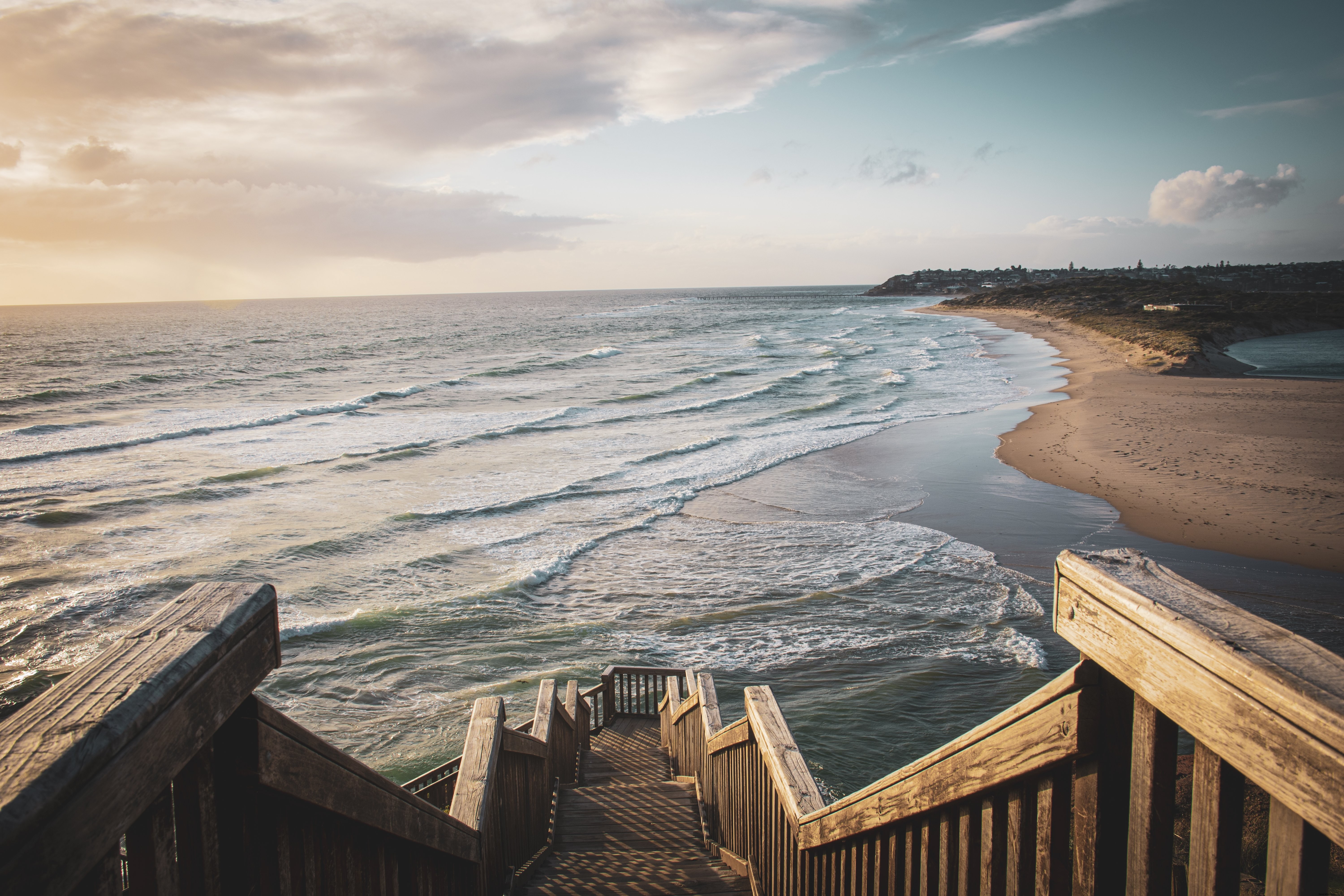 Serene Steps Leading to the Beach at Sunrise - Stunning Photo