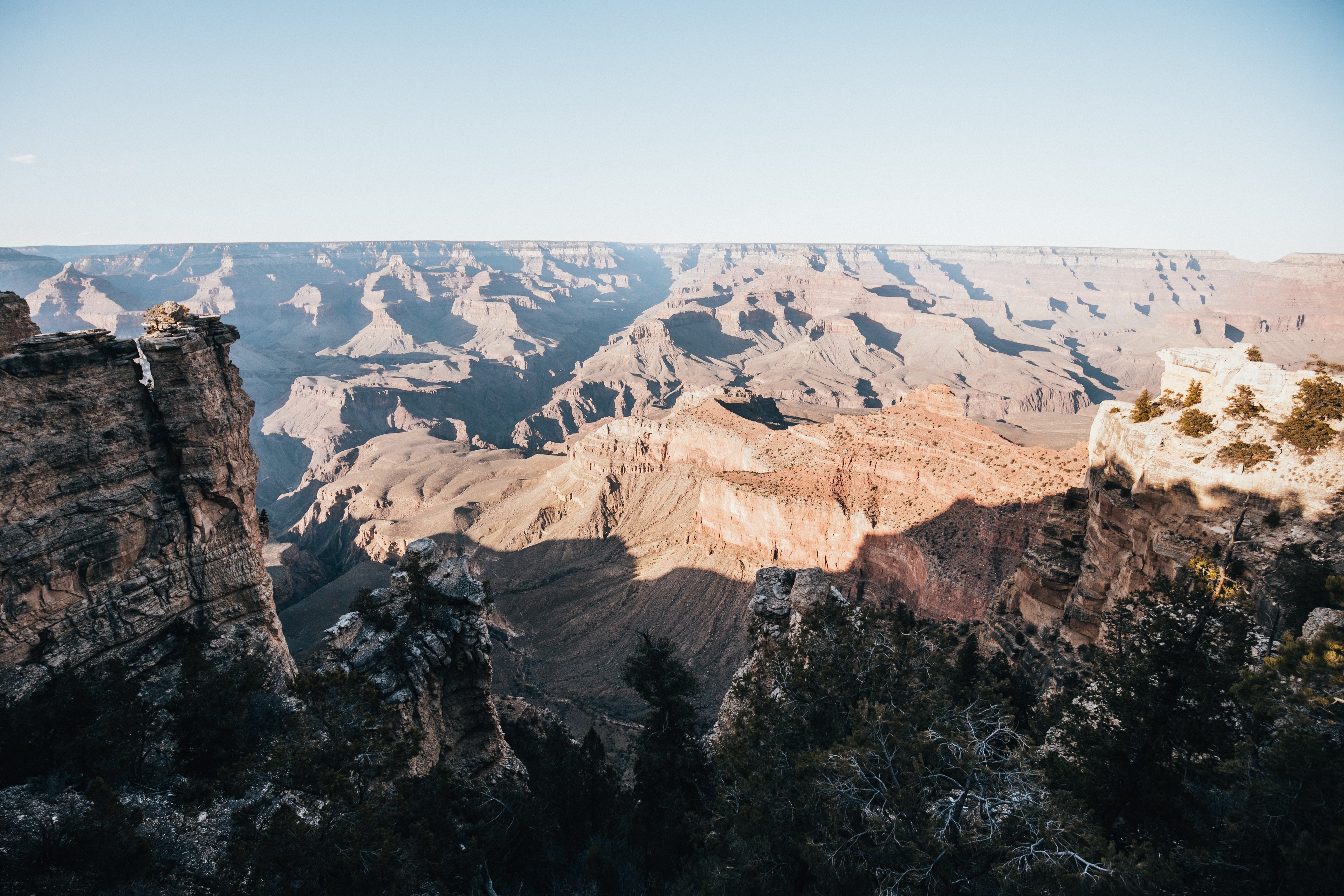 Stunning Sun and Shadows Over Vast Sprawling Canyon Landscape Photo