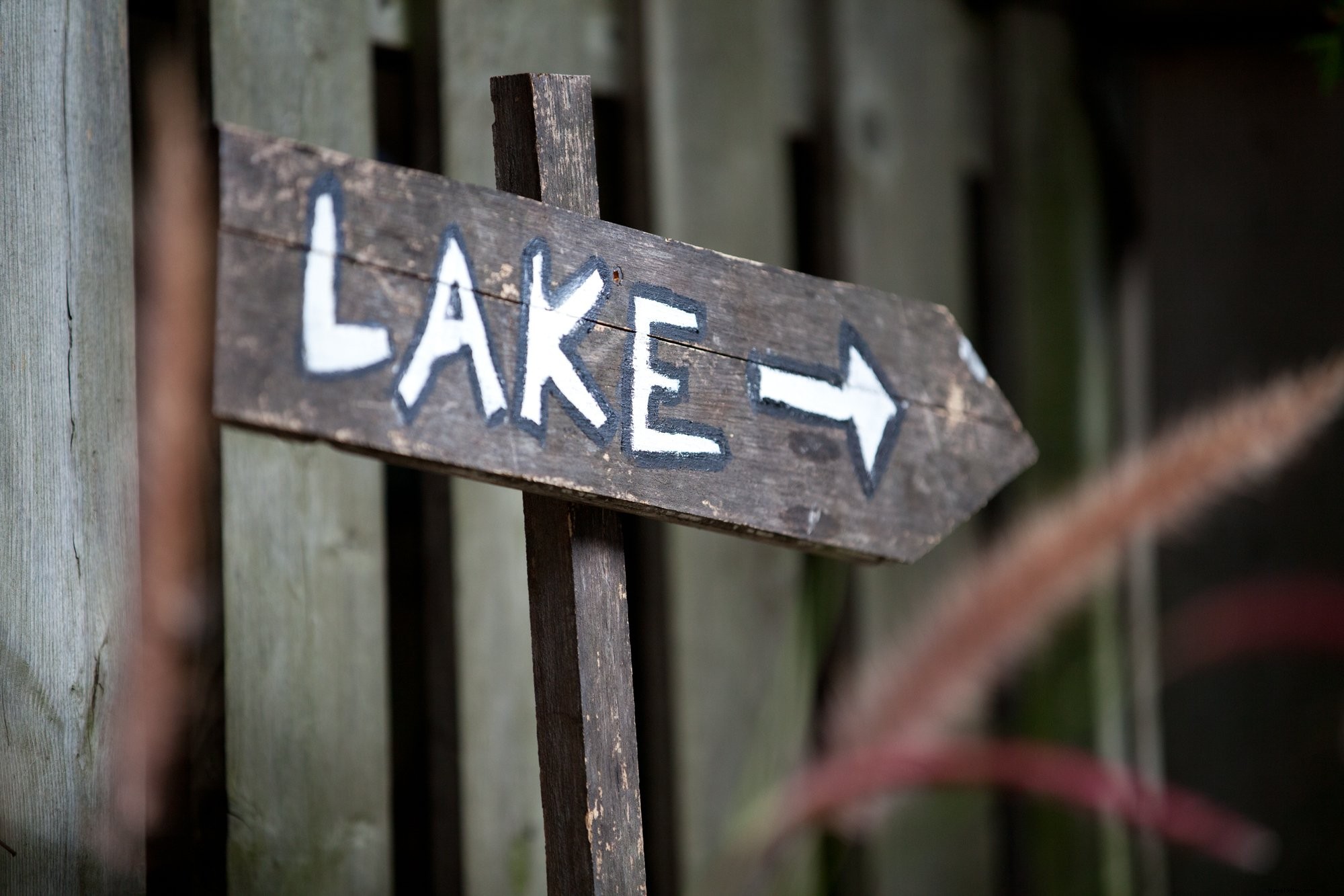 Stunning  Lake This Way  Directional Sign Photo