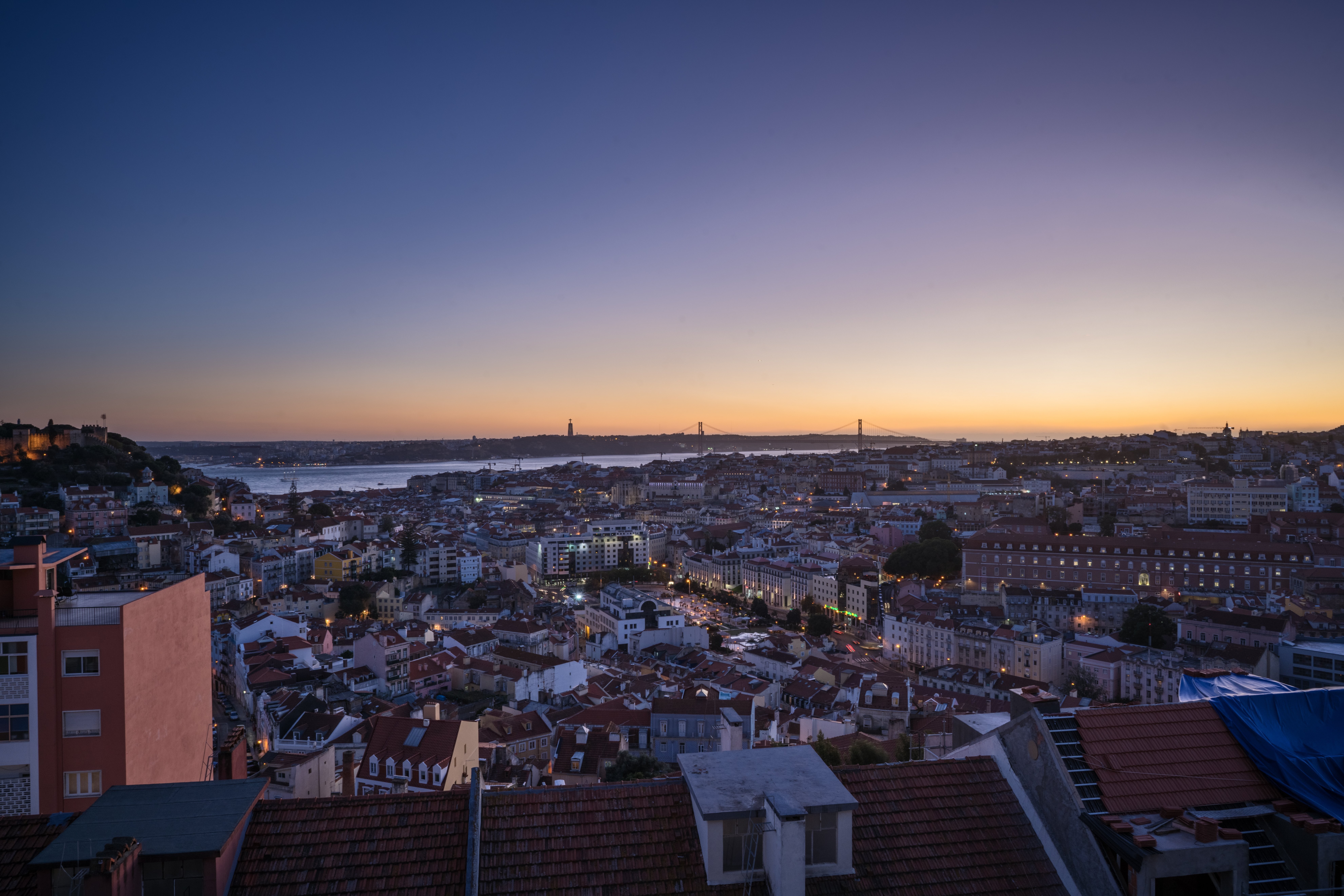 Stunning Sunset Over Lisbon, Portugal – Breathtaking High-Quality Photo