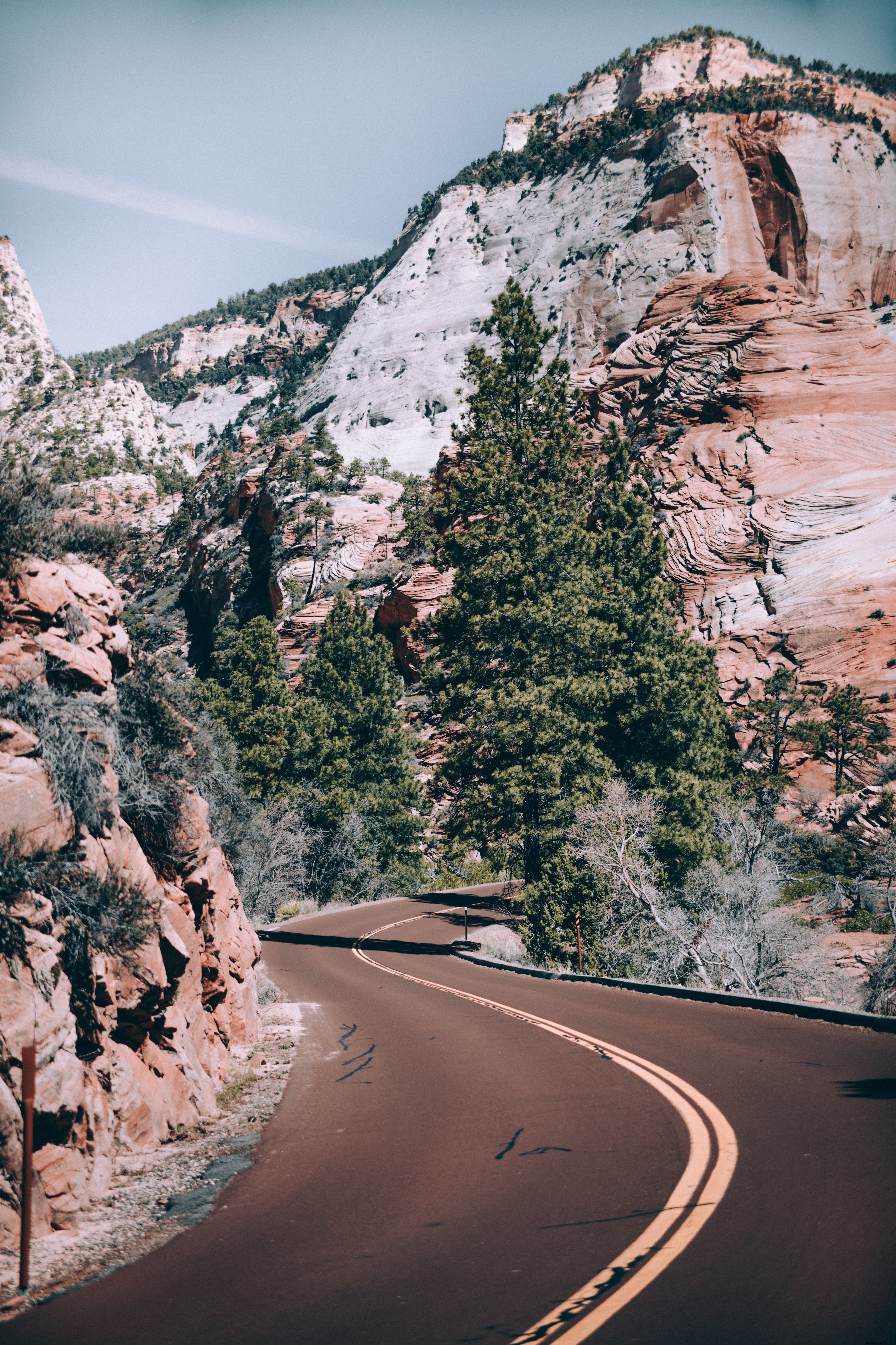 Stunning Highway Winding Through Dramatic Rocky Canyon – Breathtaking Landscape Photo