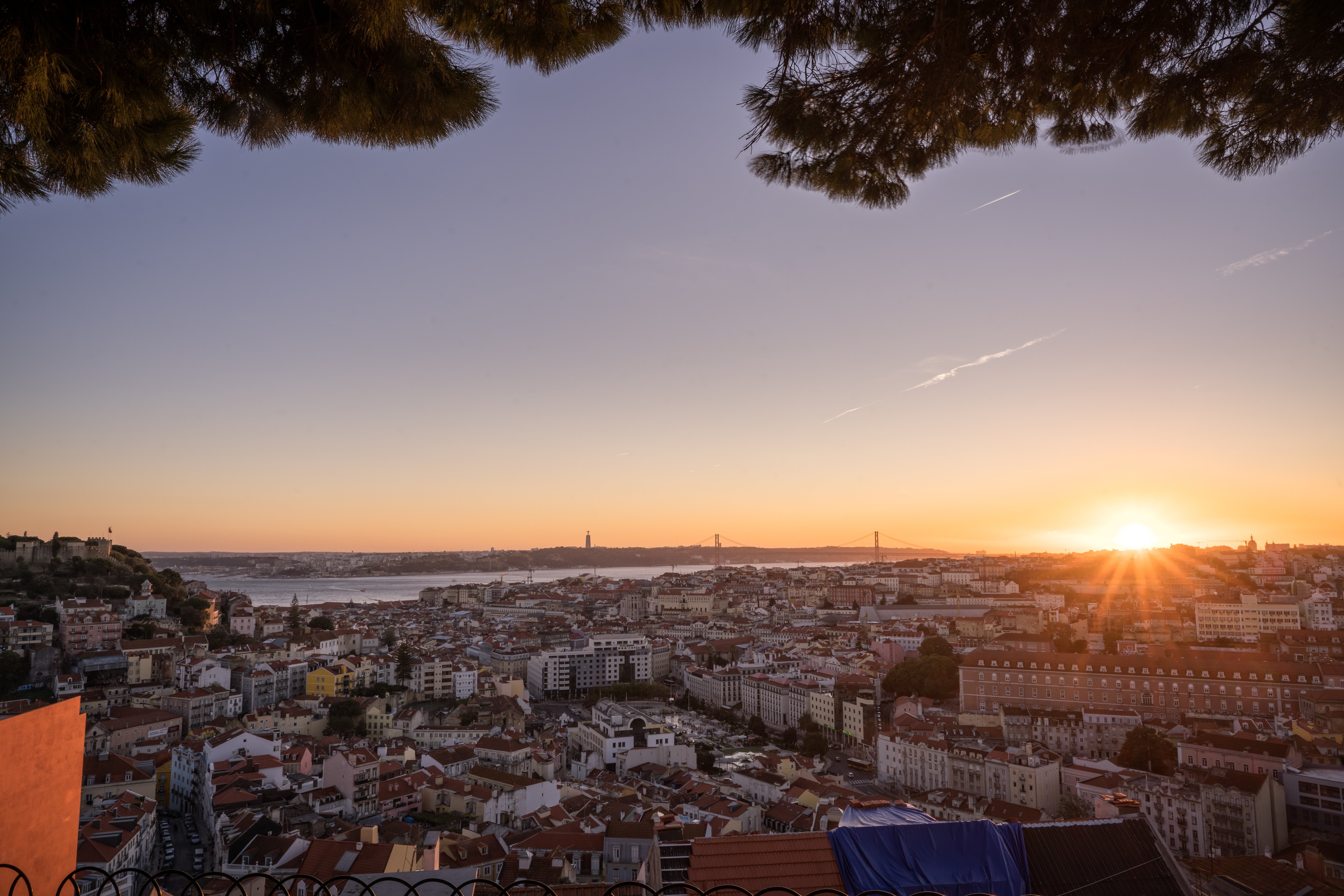 Stunning Sunset Over Lisbon, Portugal – Breathtaking Photo