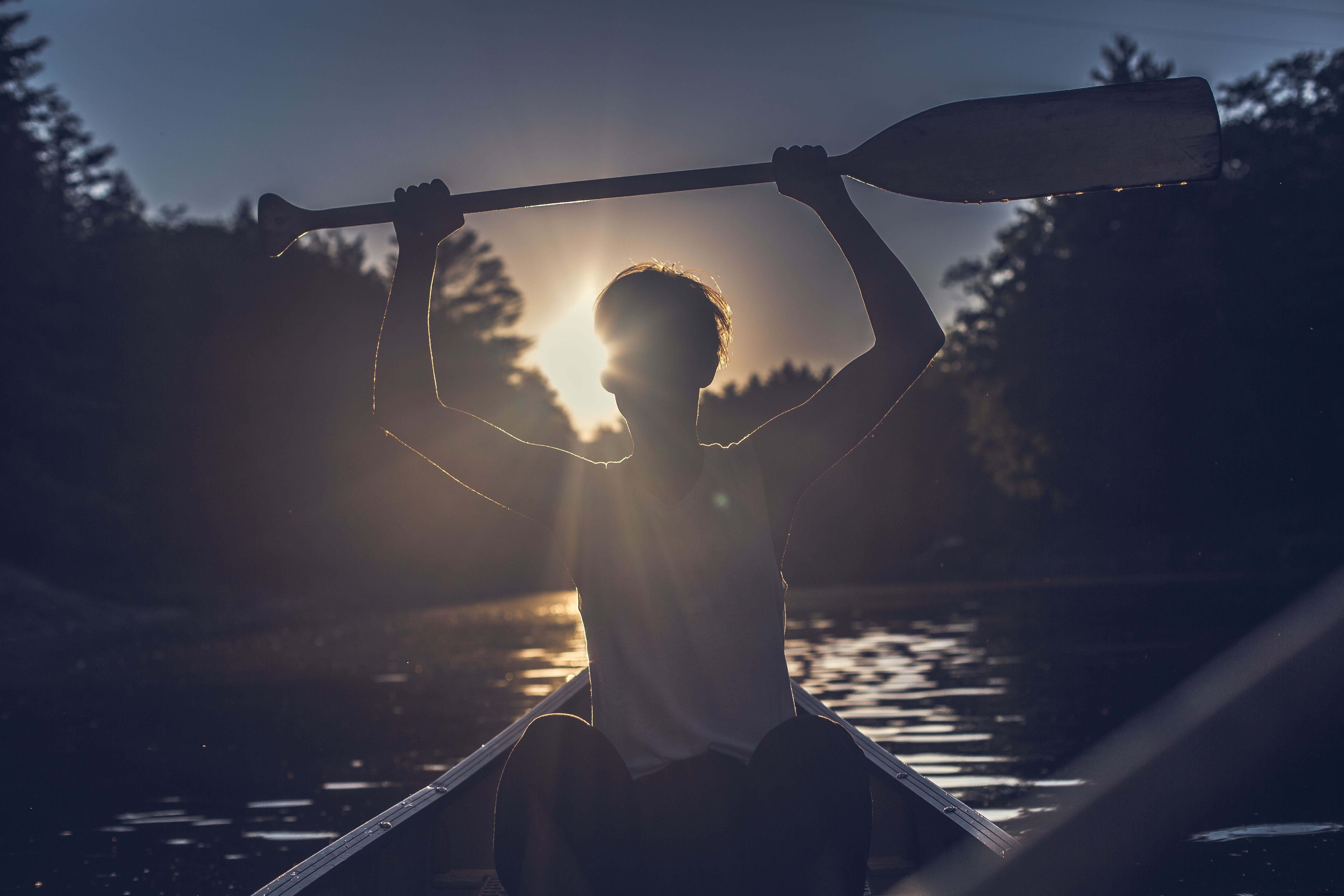 Stunning Canoe Paddler Silhouette Photography
