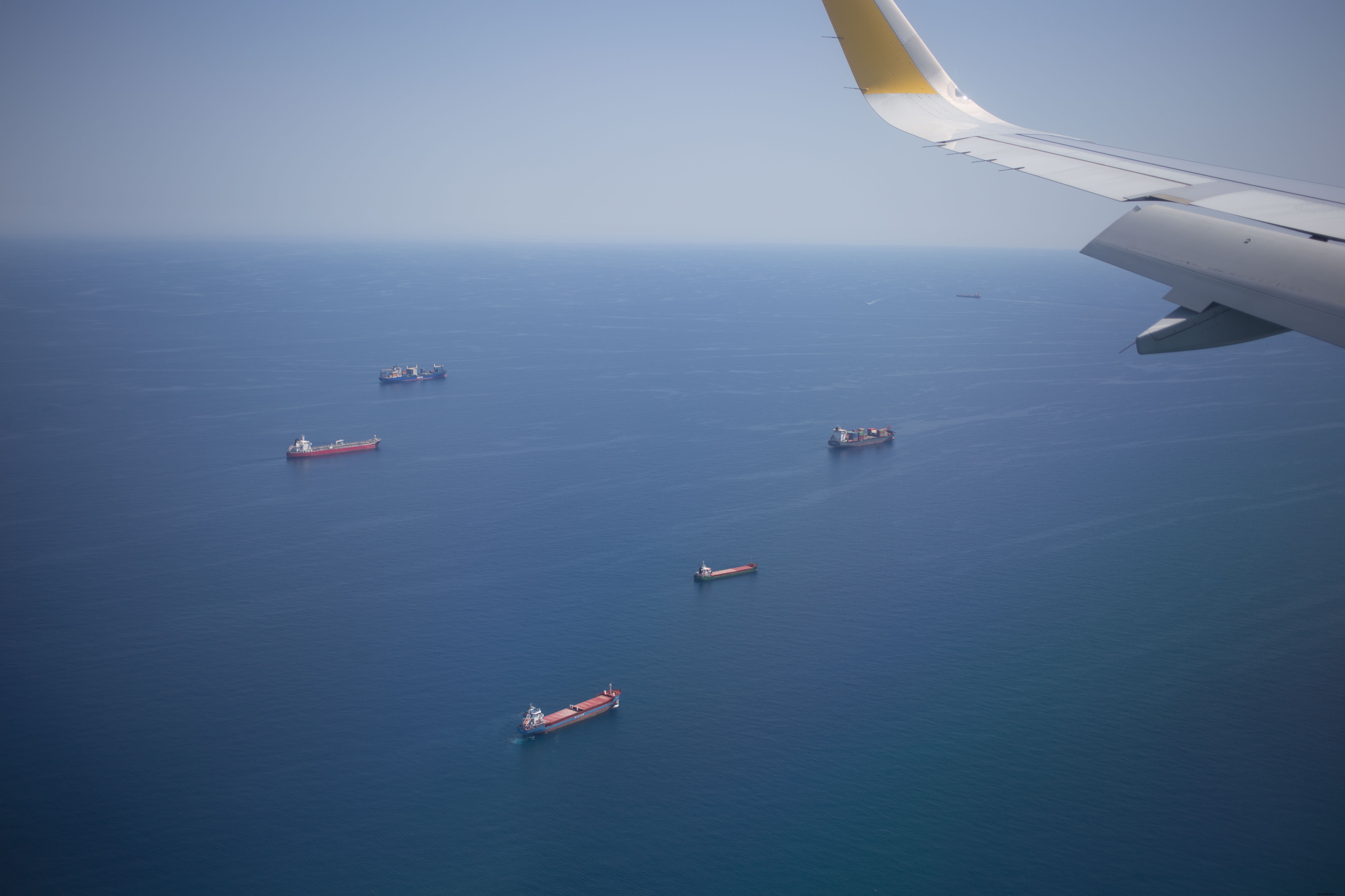 Stunning Aerial View of Ships at Sea