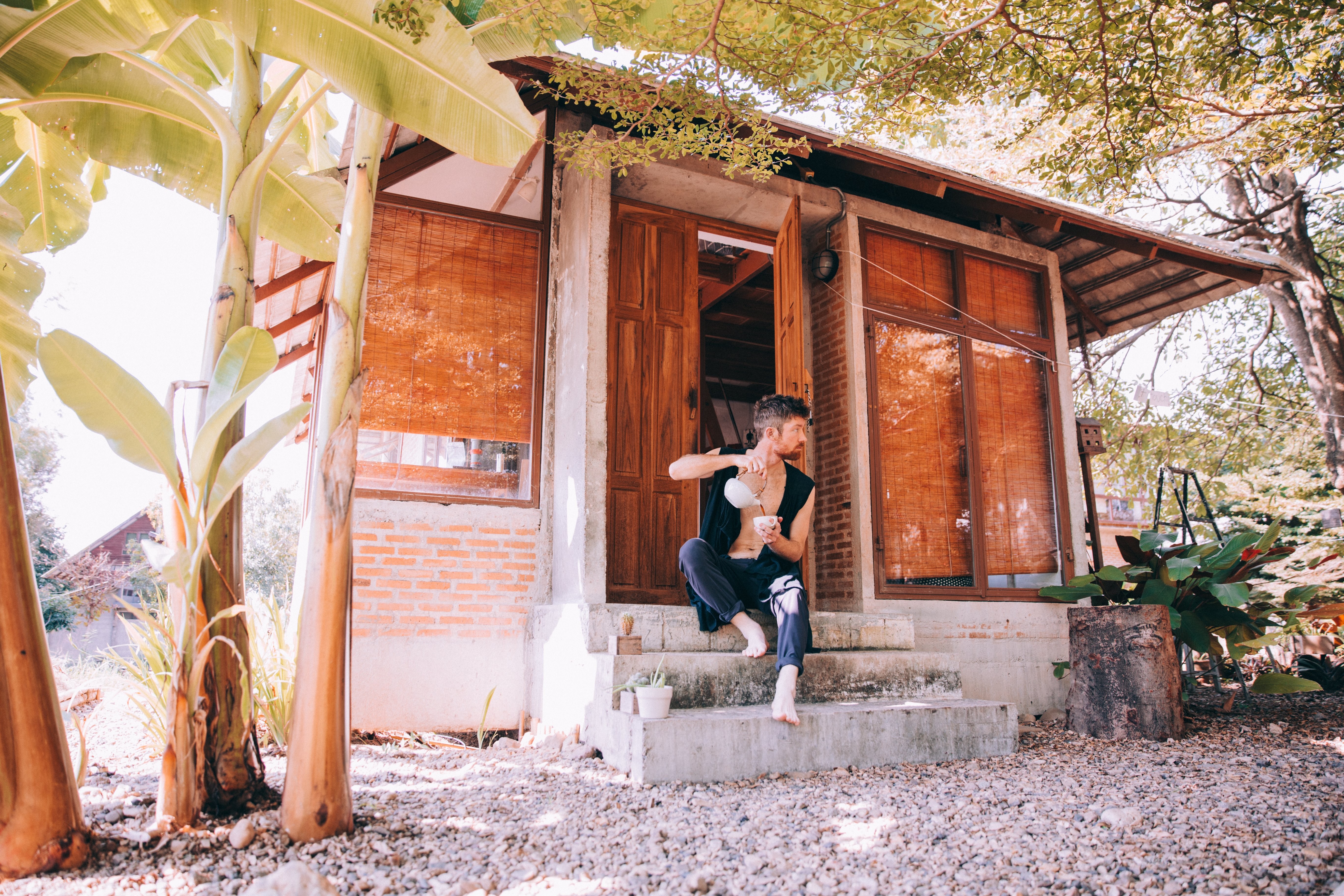 Stunning Photo: Young Man Pouring Fresh Hot Coffee