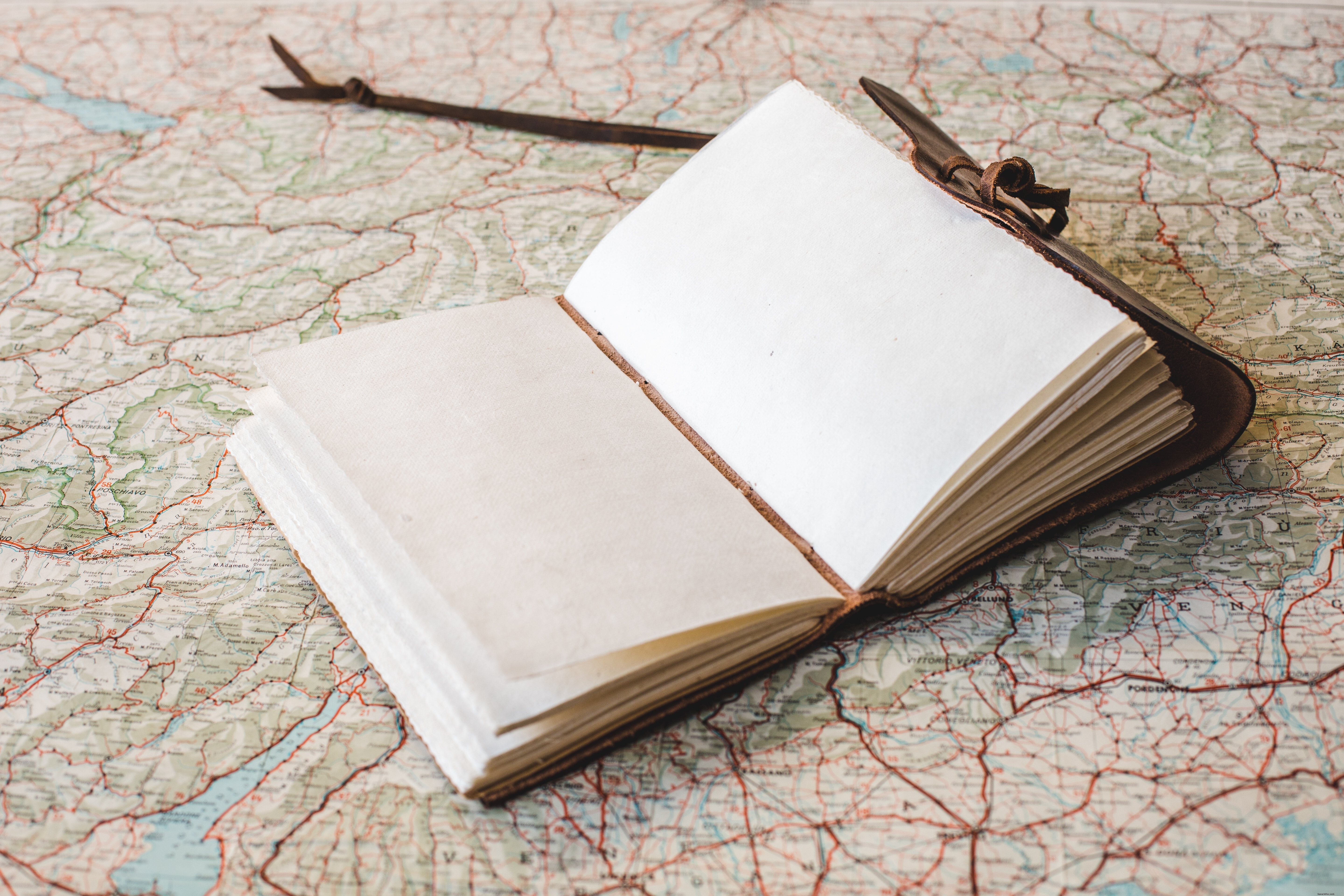 Stunning High-Resolution Photo: Open Notebook on World Map