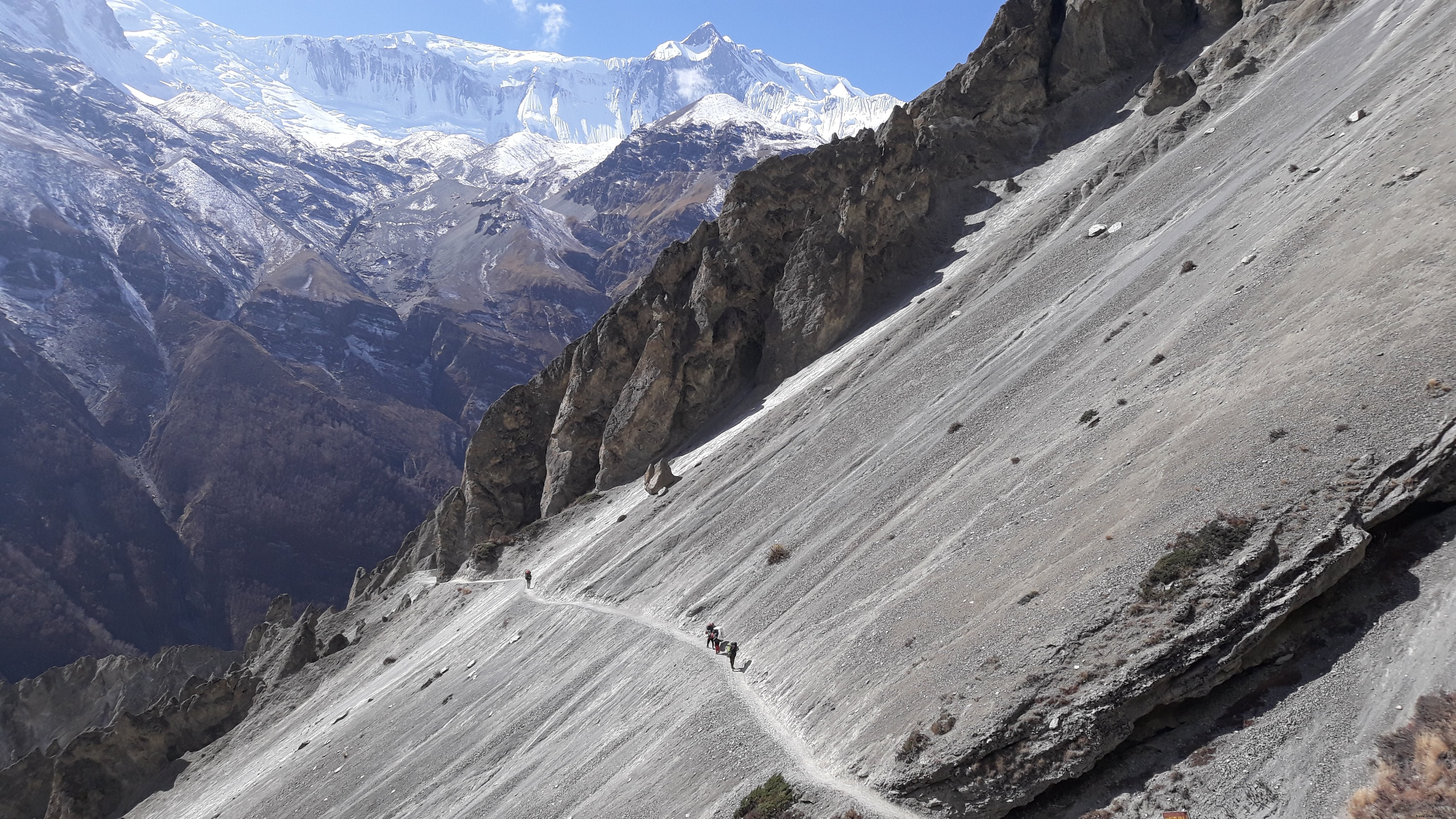 Captivating Photo of Hikers Traversing a Scenic Mountain Trail