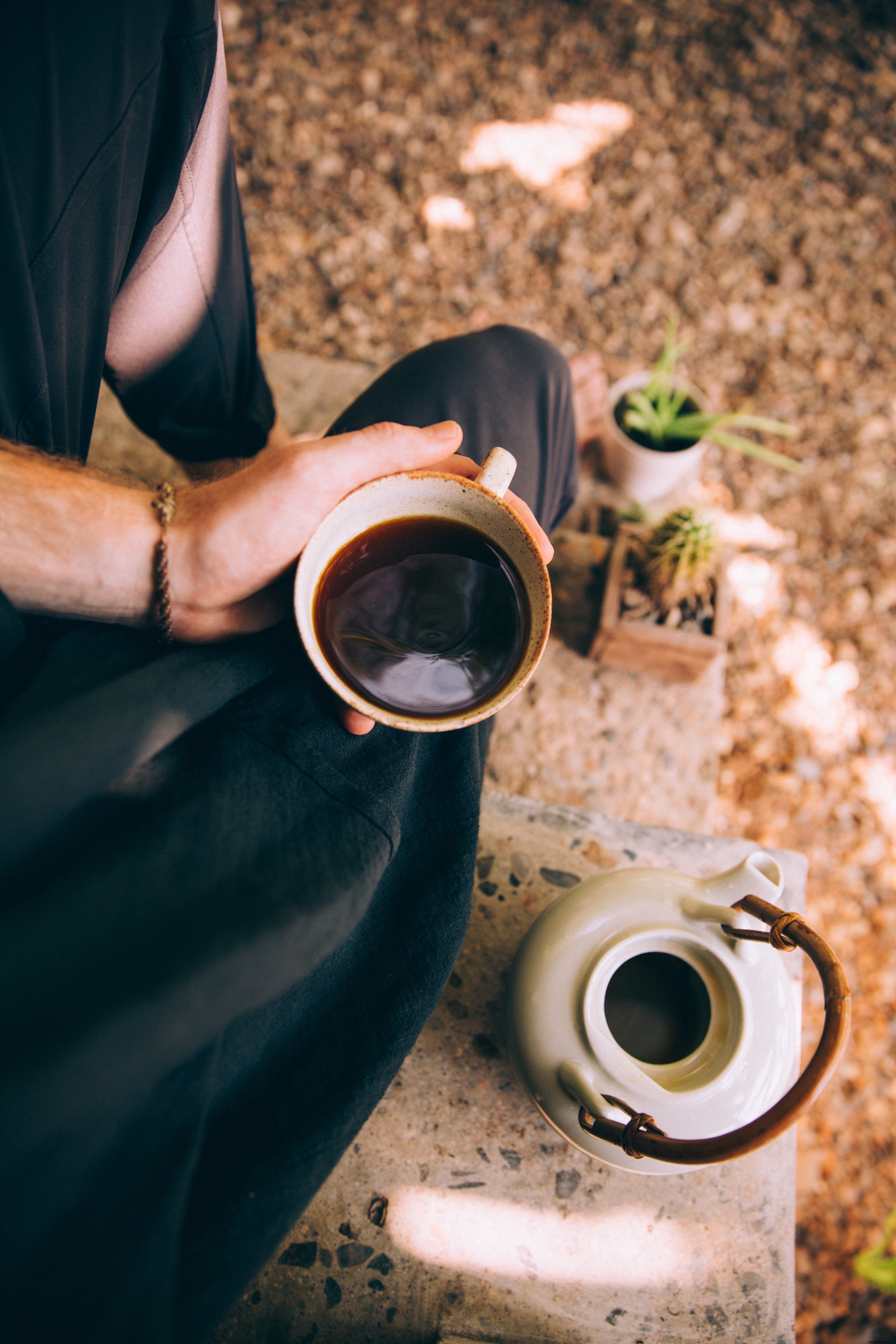 Savoring Black Coffee Amidst Nature s Serenity: Stunning Photo