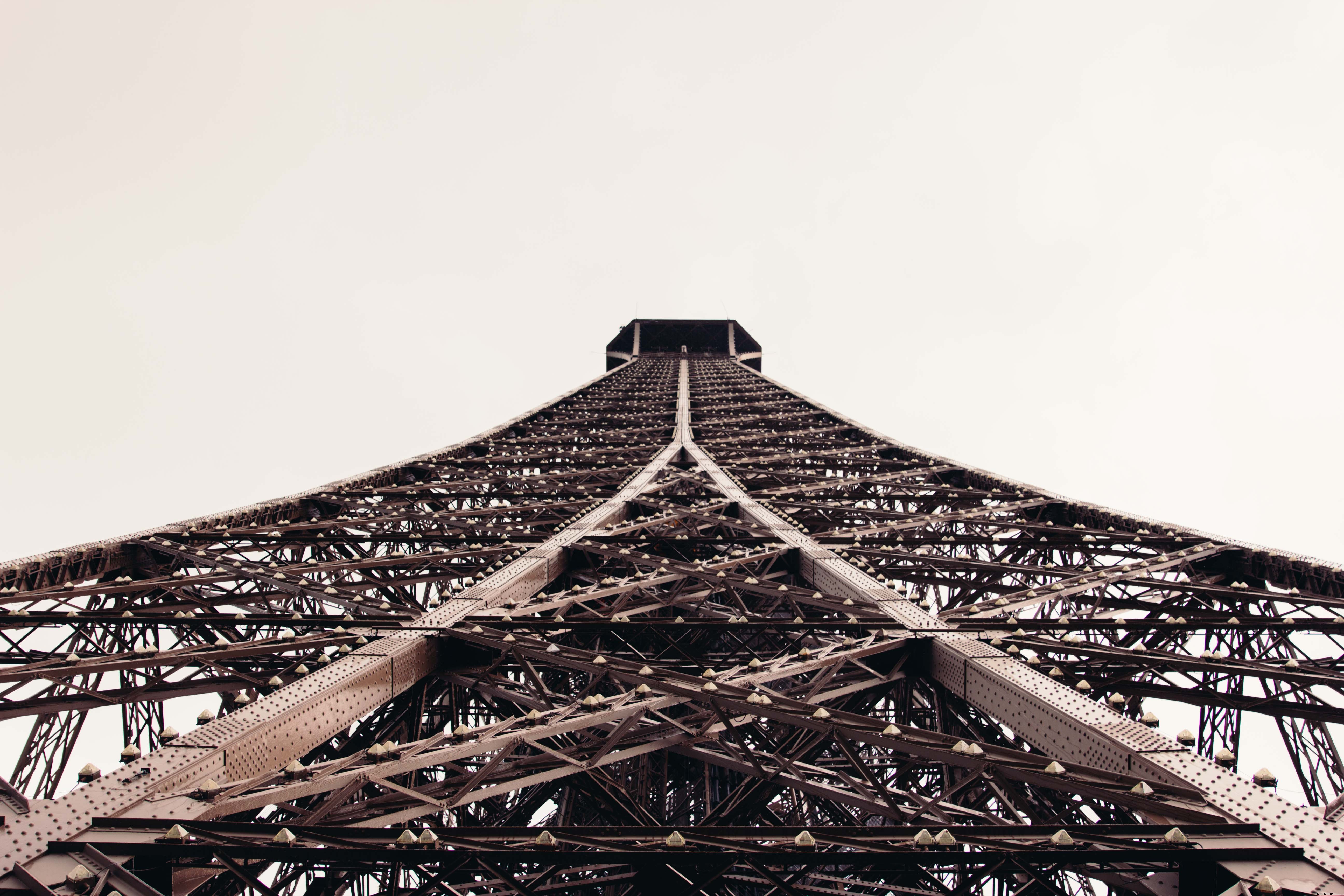 Stunning Close-Up Photo of the Eiffel Tower Base