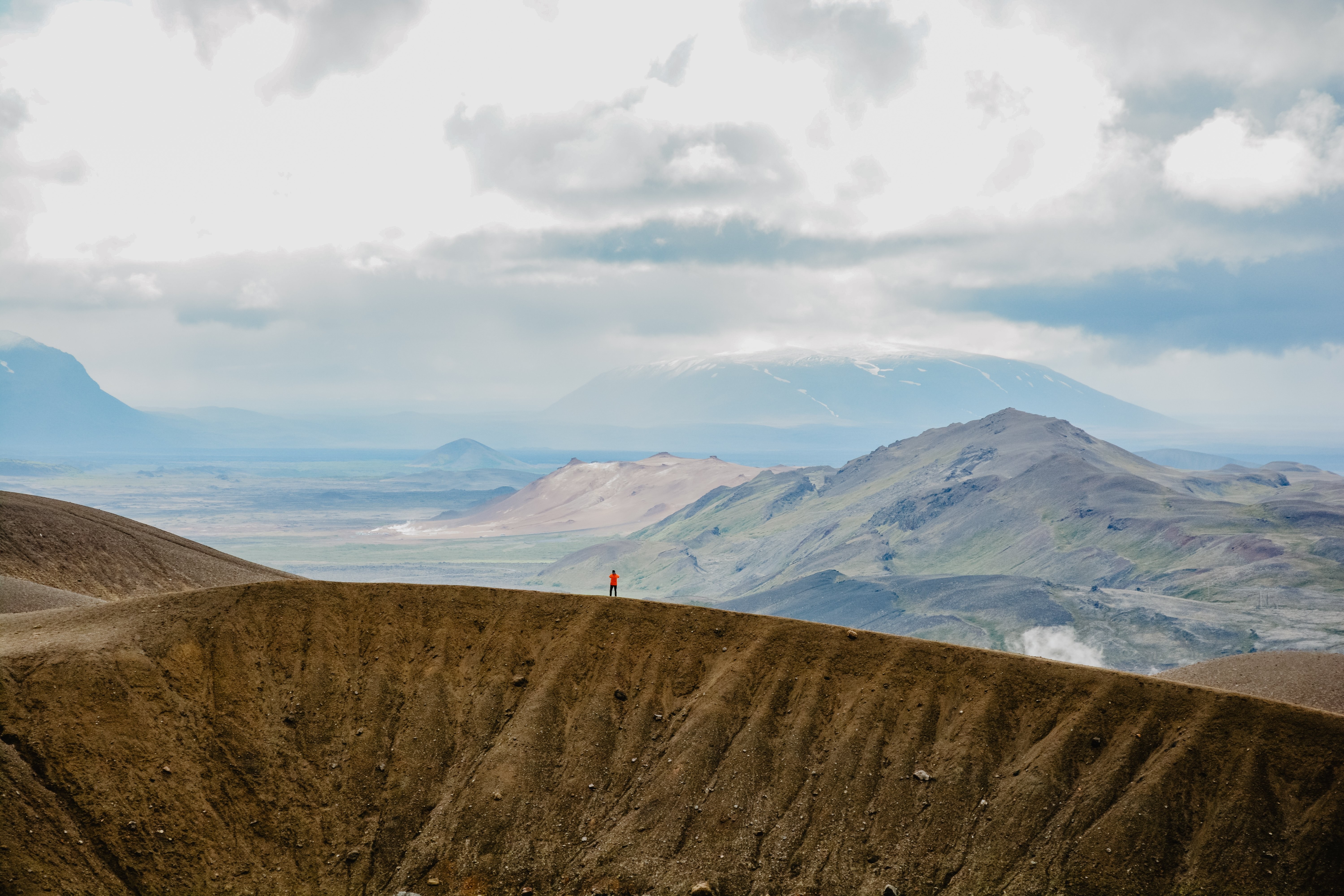 Breathtaking Iceland Hiker on Glacial Mountain: Stunning Adventure Photo