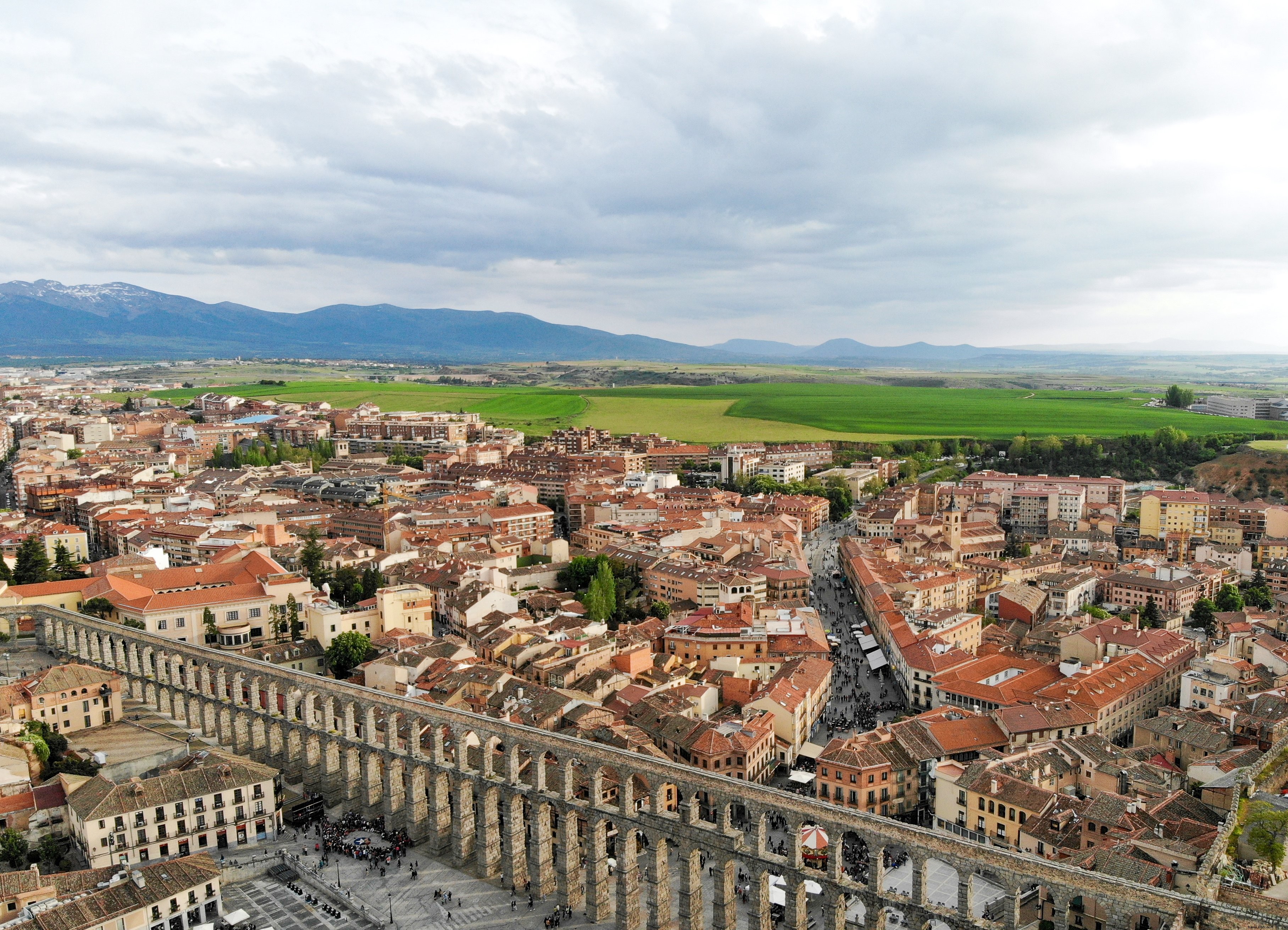 Majestic Fields and Ancient Pillars in Segovia, Spain: Stunning Landscape Photo