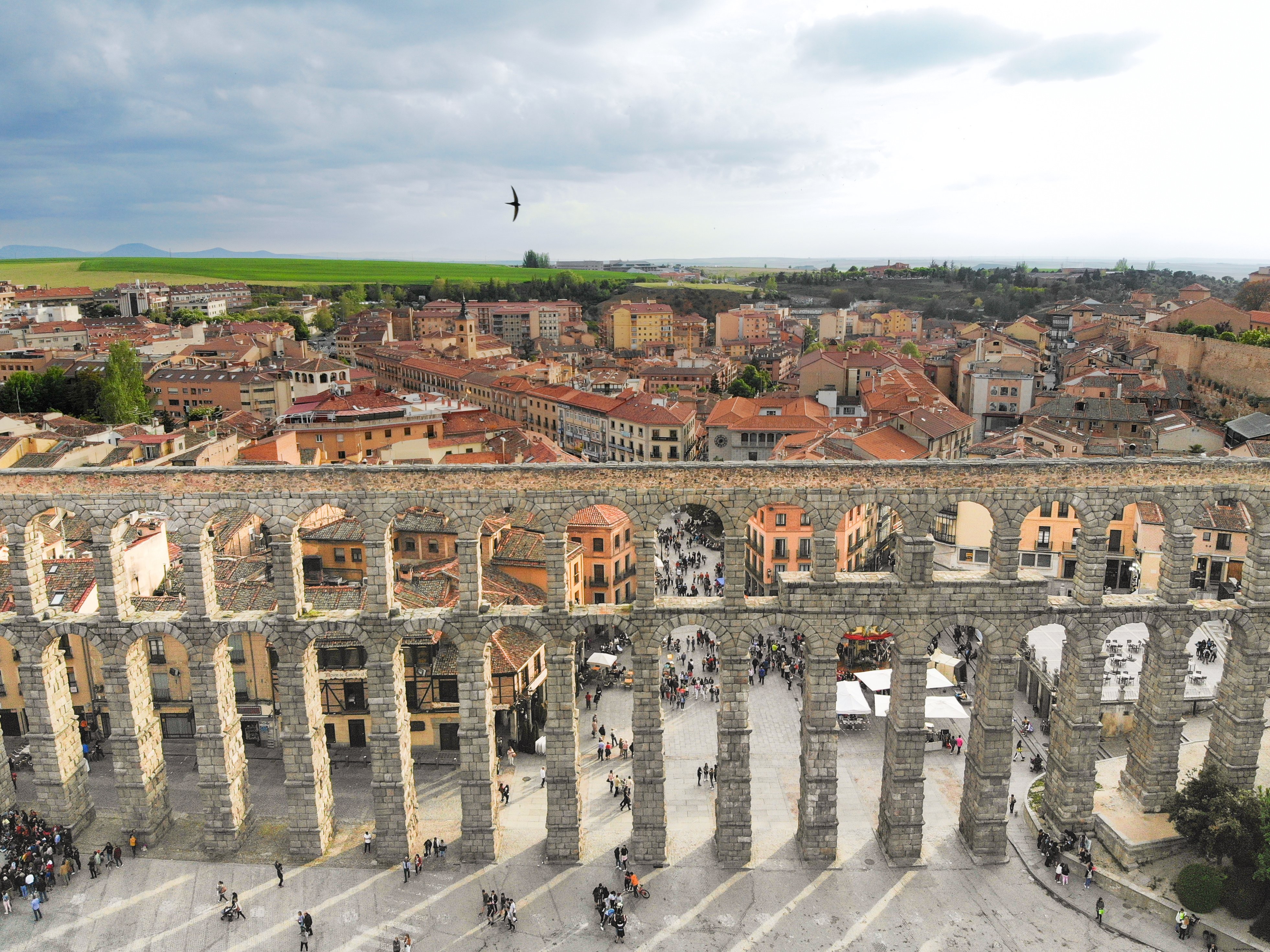 Majestic Pillars and Historic Cityscape of Segovia, Spain