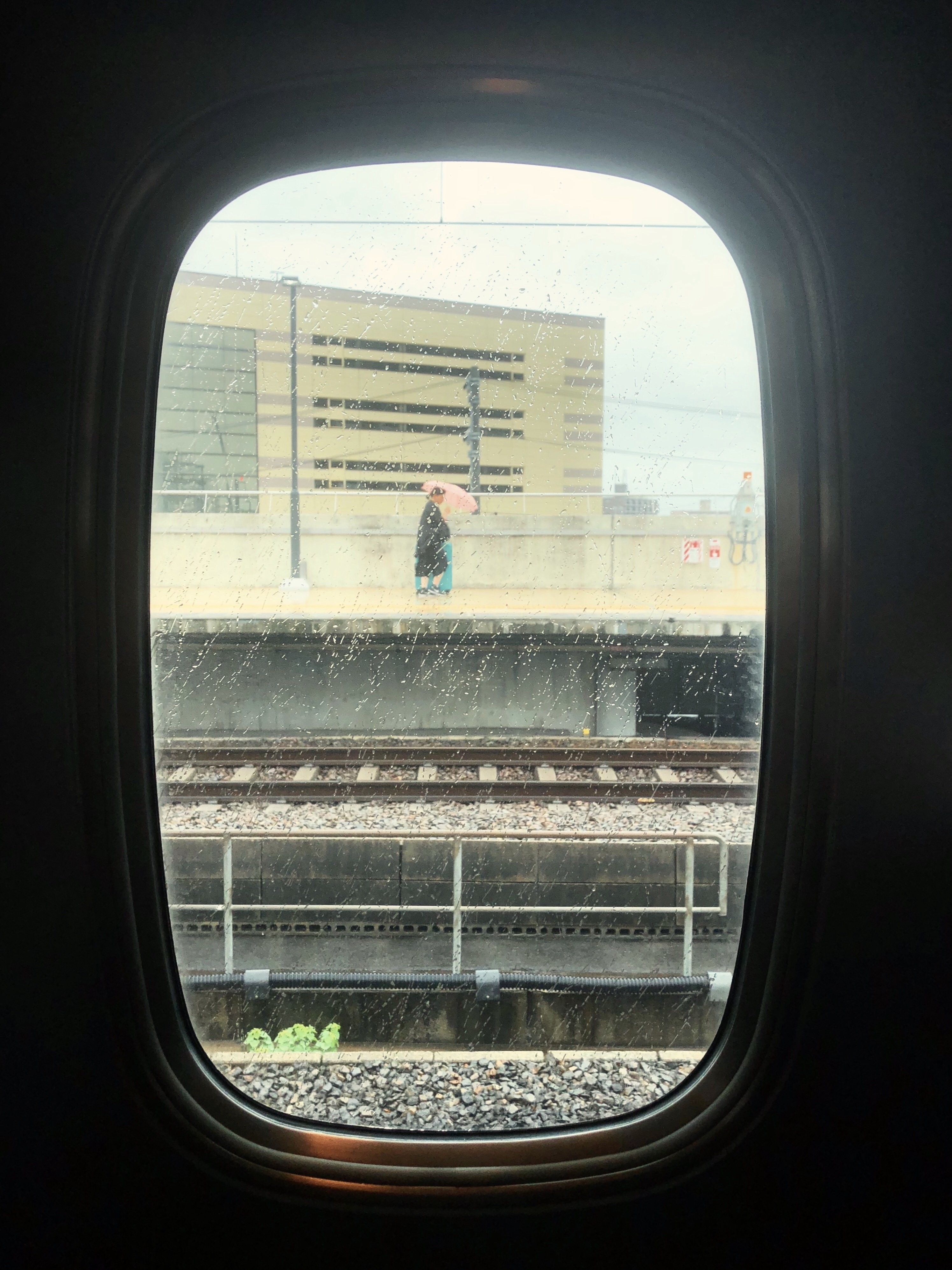 Captivating Rainy View Through Train Window – Stunning Photography