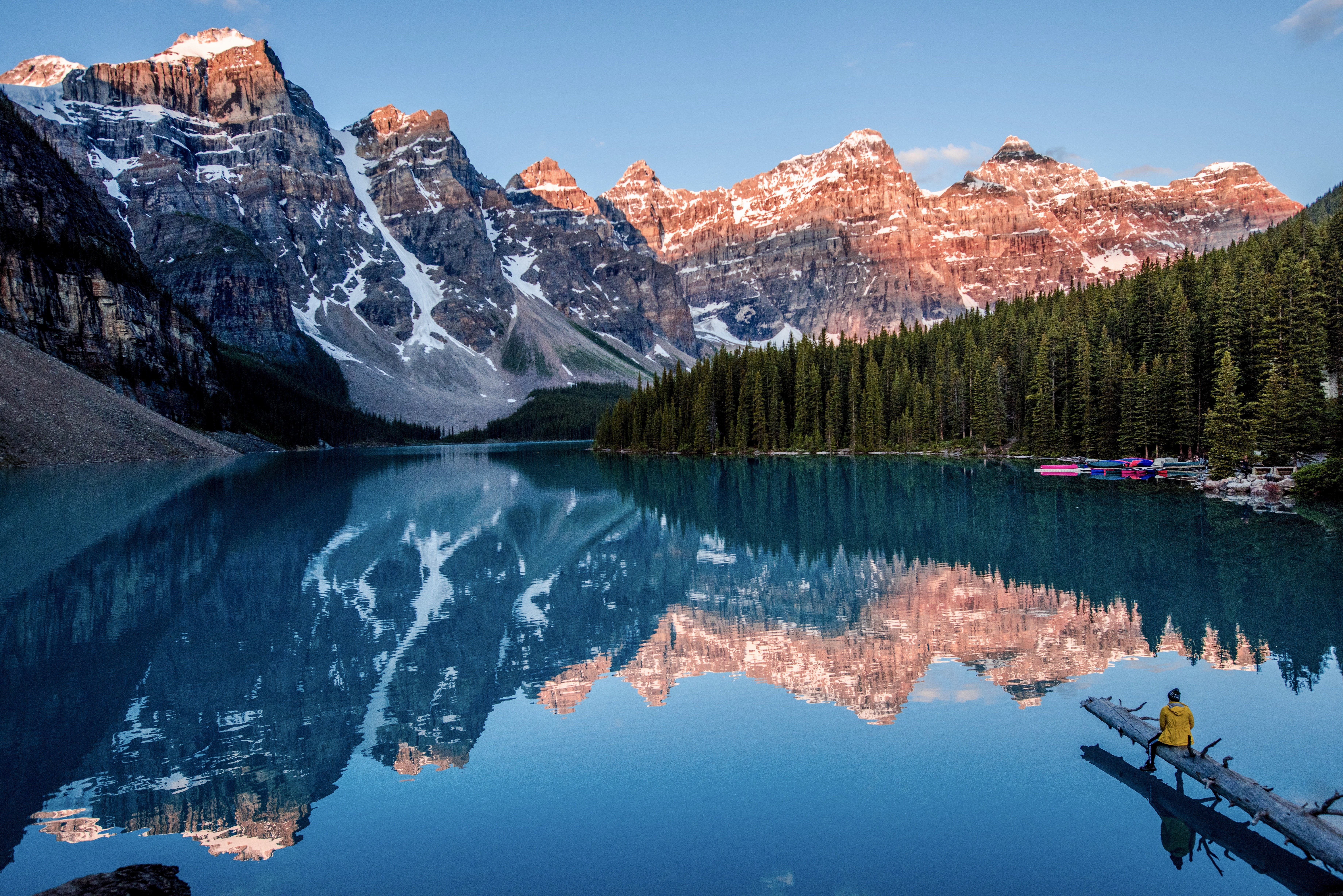 Serene Moment of Peace at Lake Louise: Stunning Photo