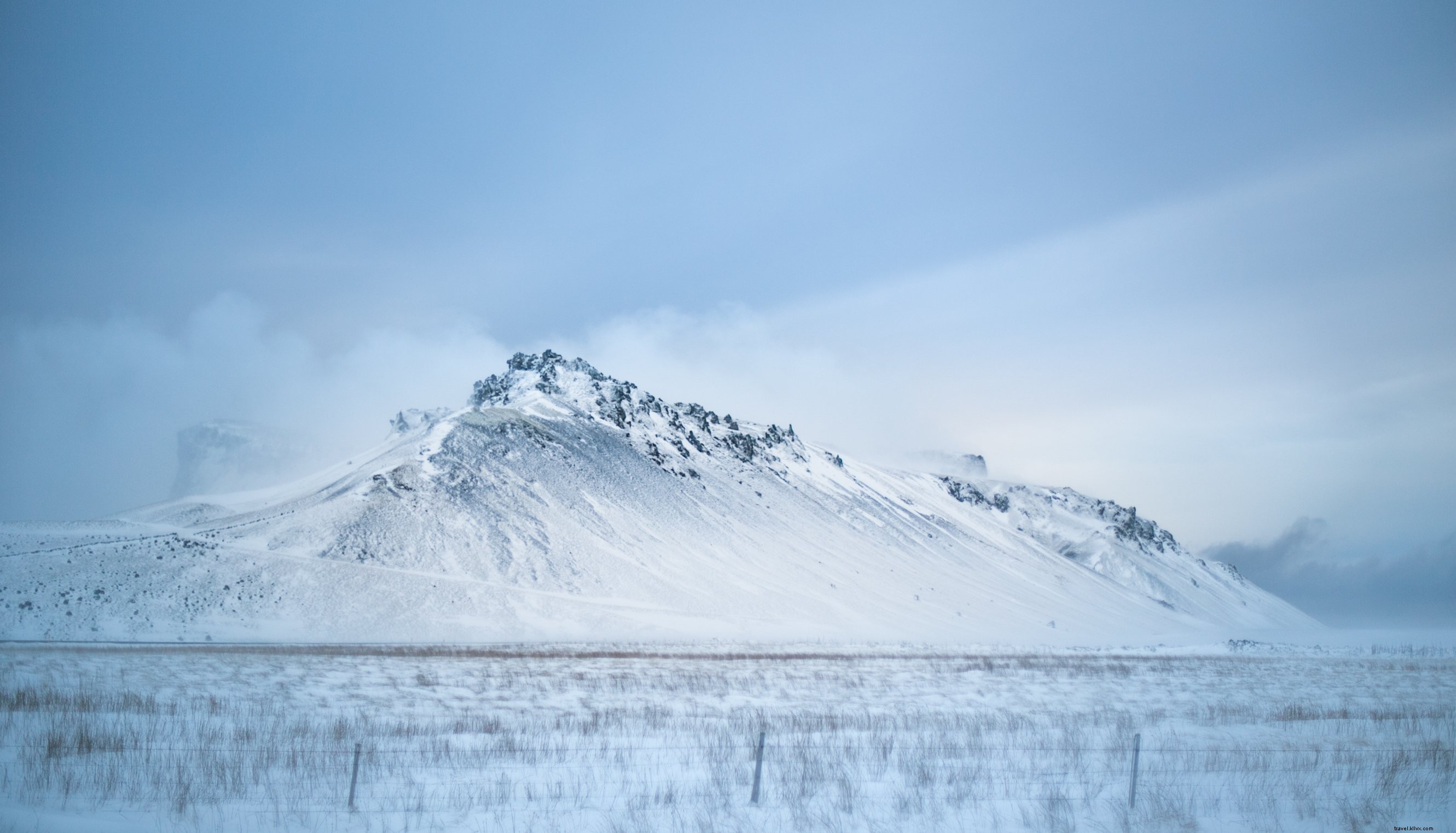 Stunning Cloudy Winter Landscape in Iceland