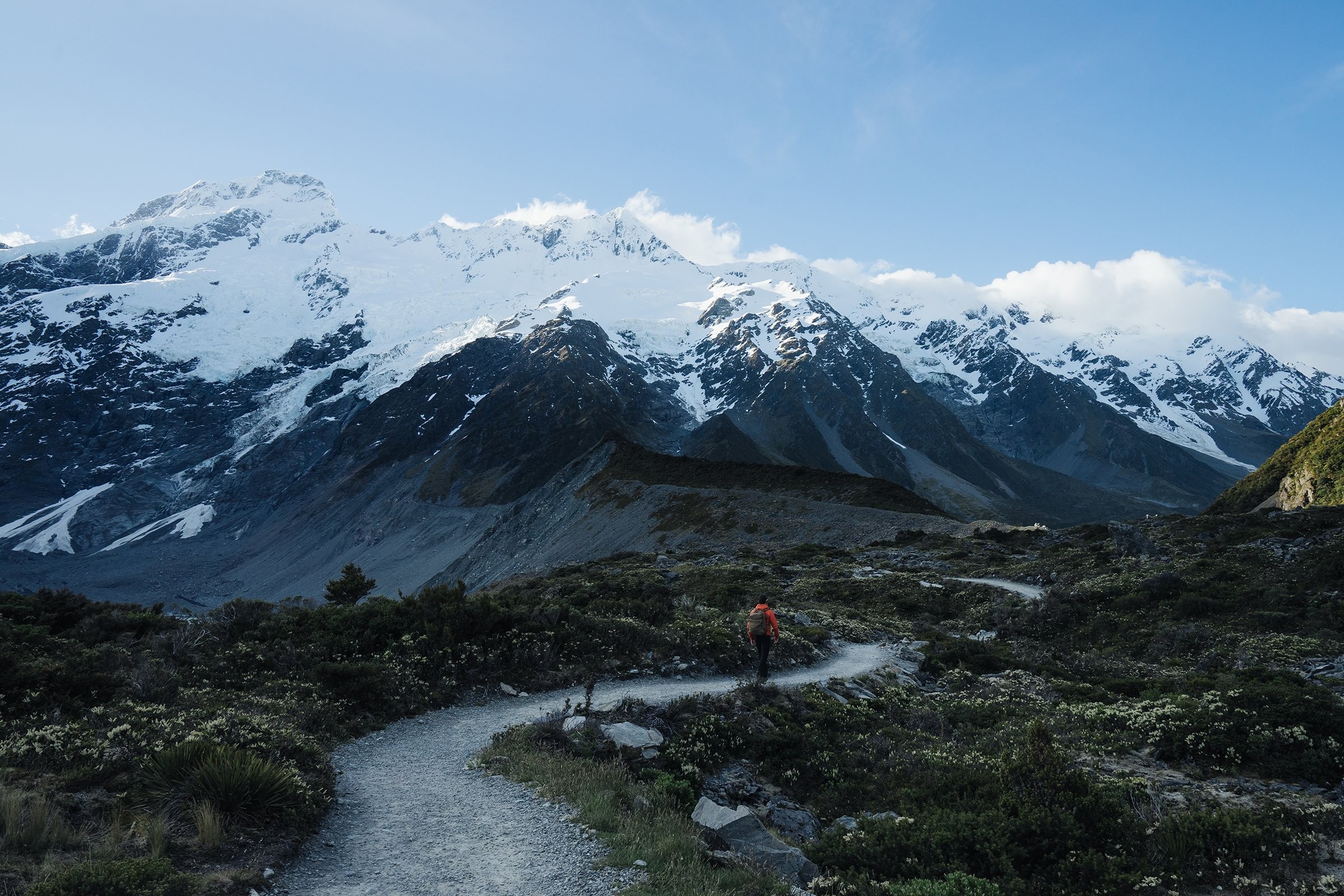 Stunning Photo of Adventurous Hiker on Rugged Mountain Trail