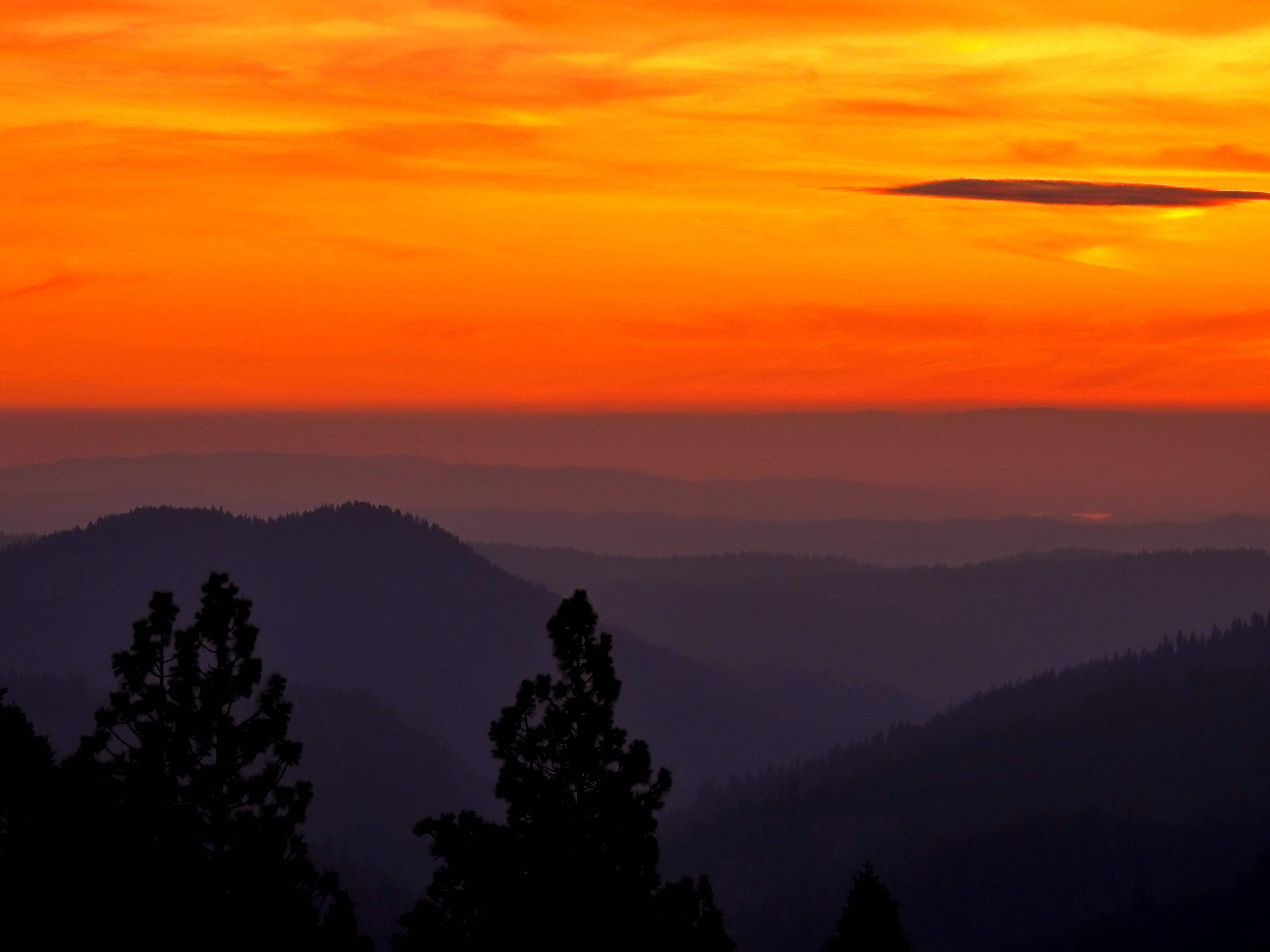 Stunning Fiery Mountain Sunset Landscape Photo