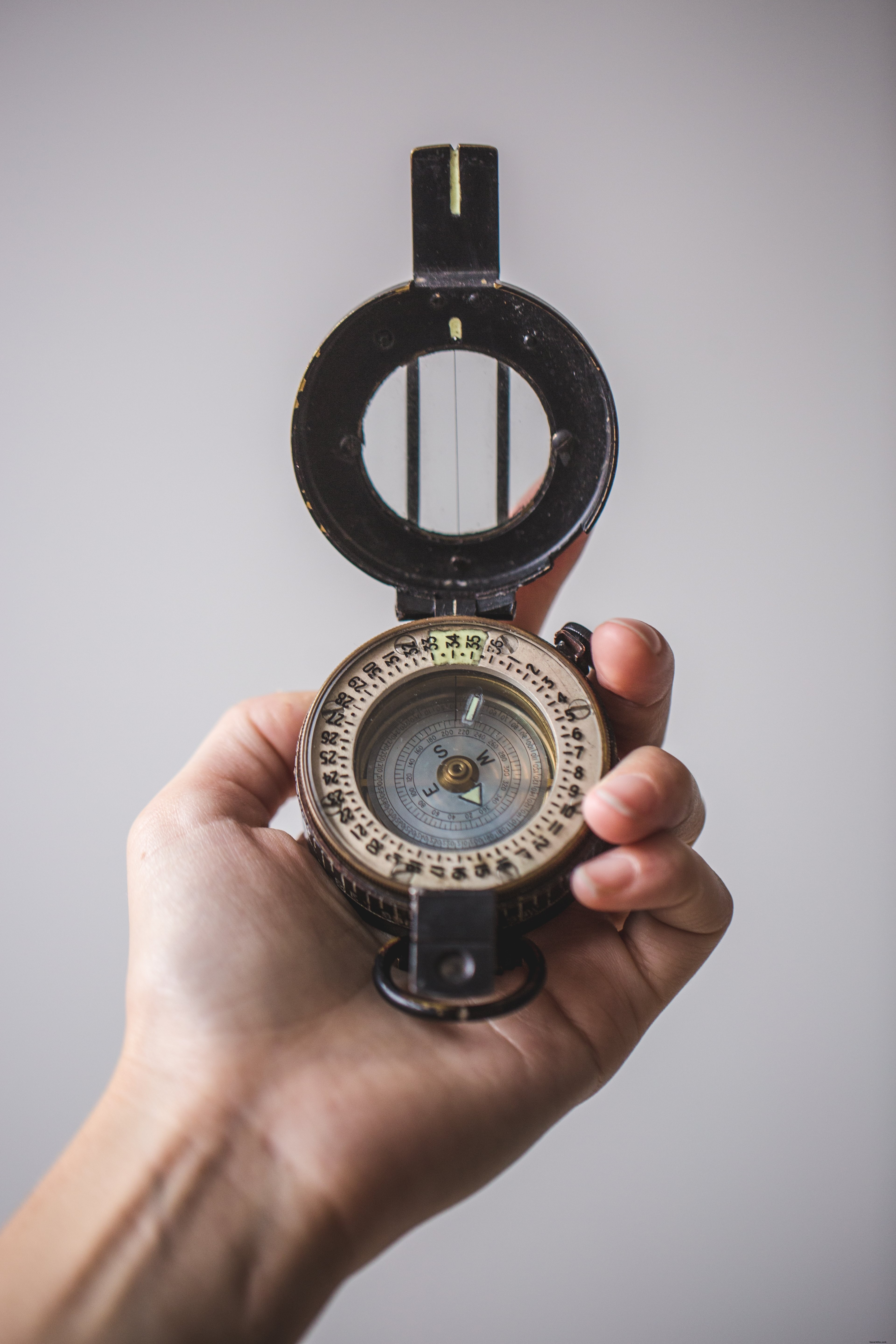 Stunning Close-Up Photo of Hand Holding Compass