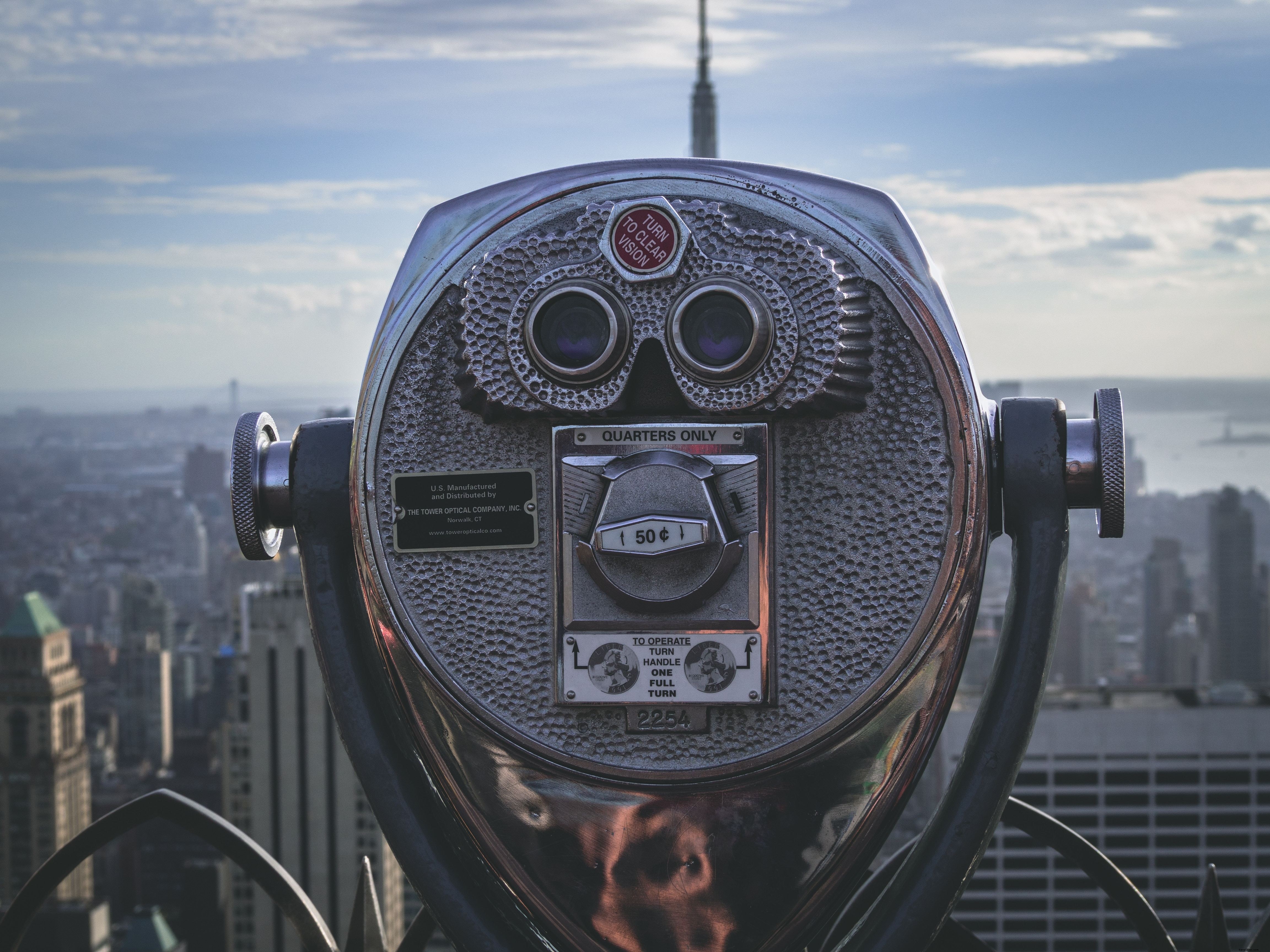 Stunning Cityscape View from Tourist Observation Telescope Photo