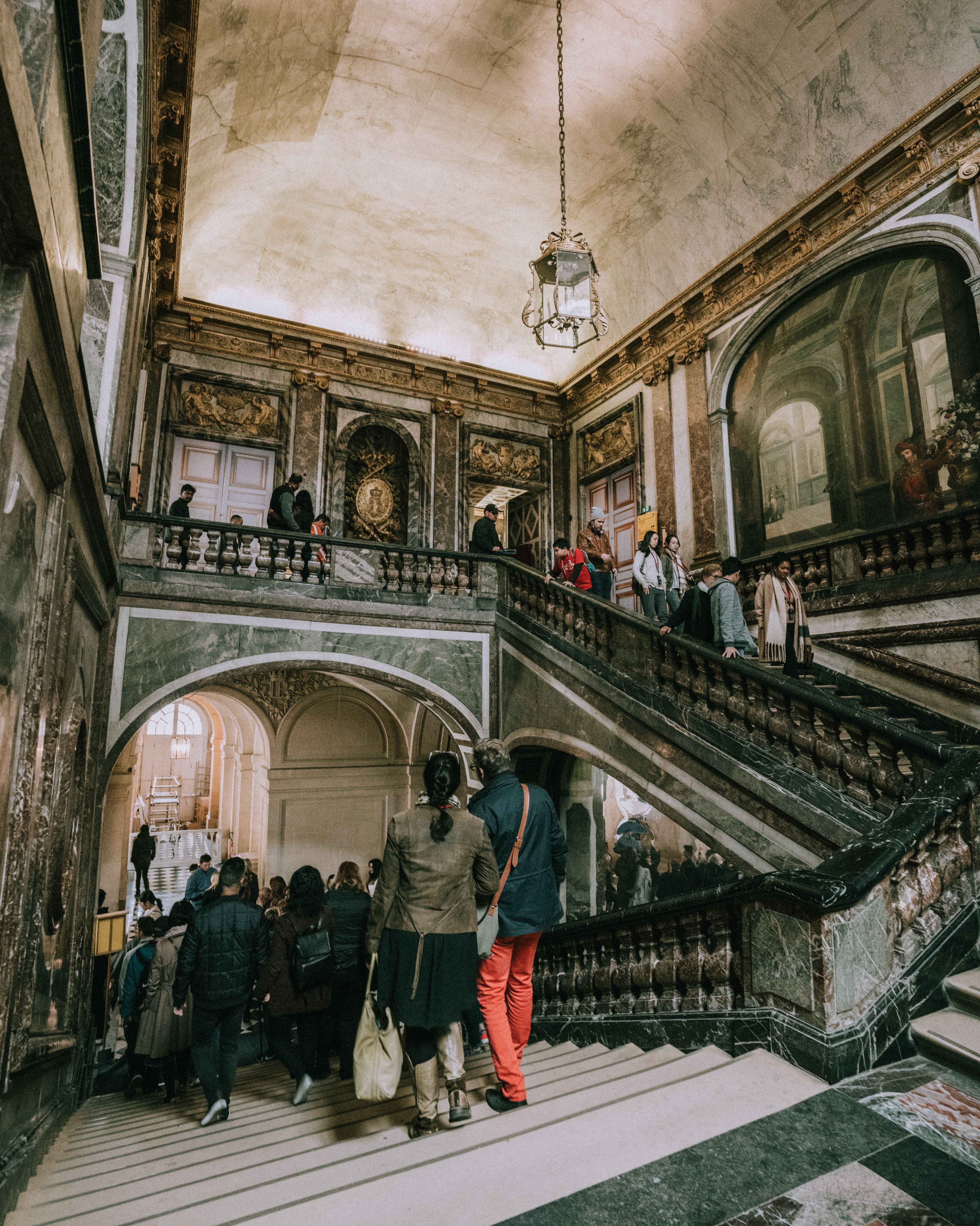 Stunning Photo: Descending the Grand Staircase in a Prestigious French Museum