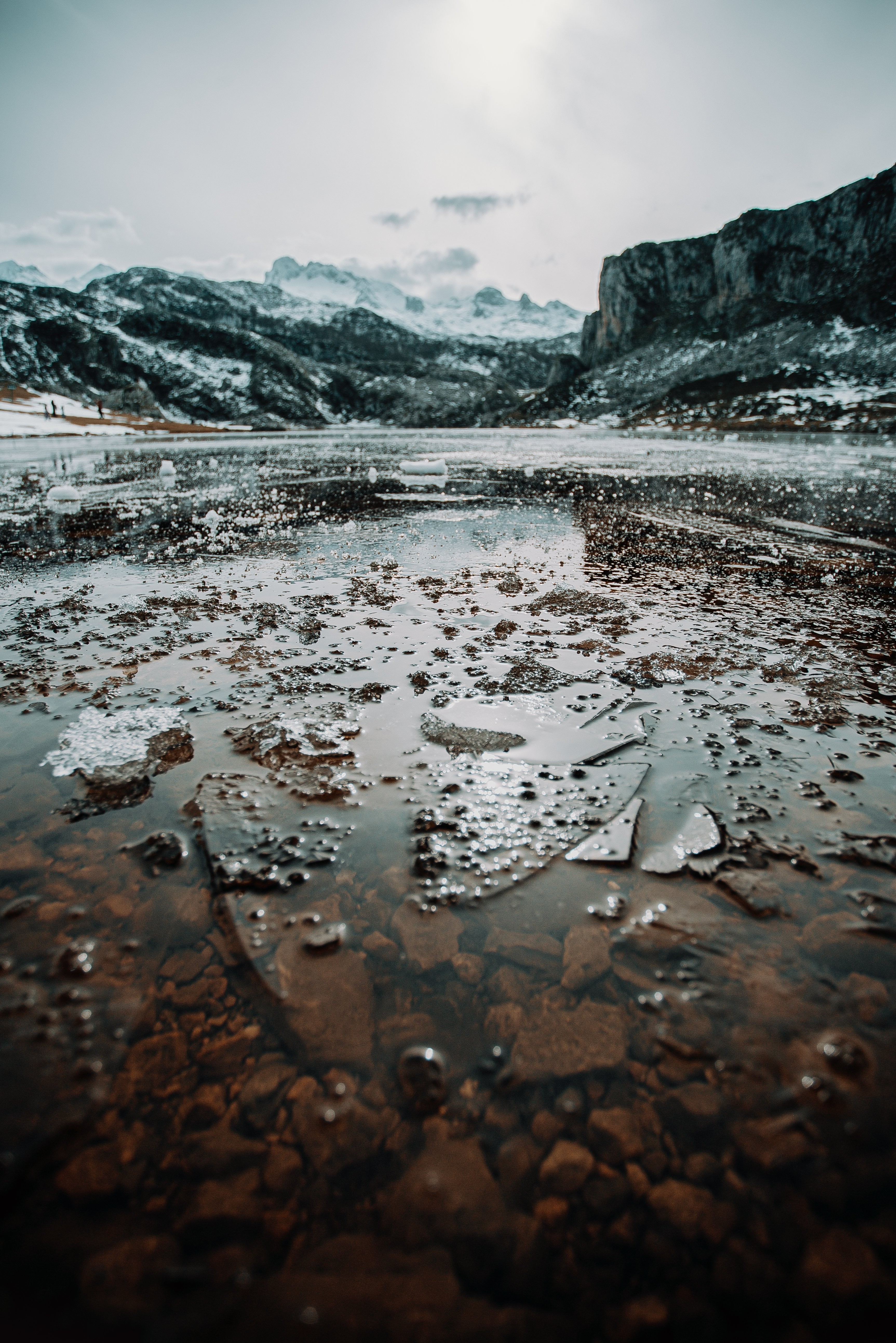 Stunning Photo of Shards of Broken Ice on a Frozen Lake