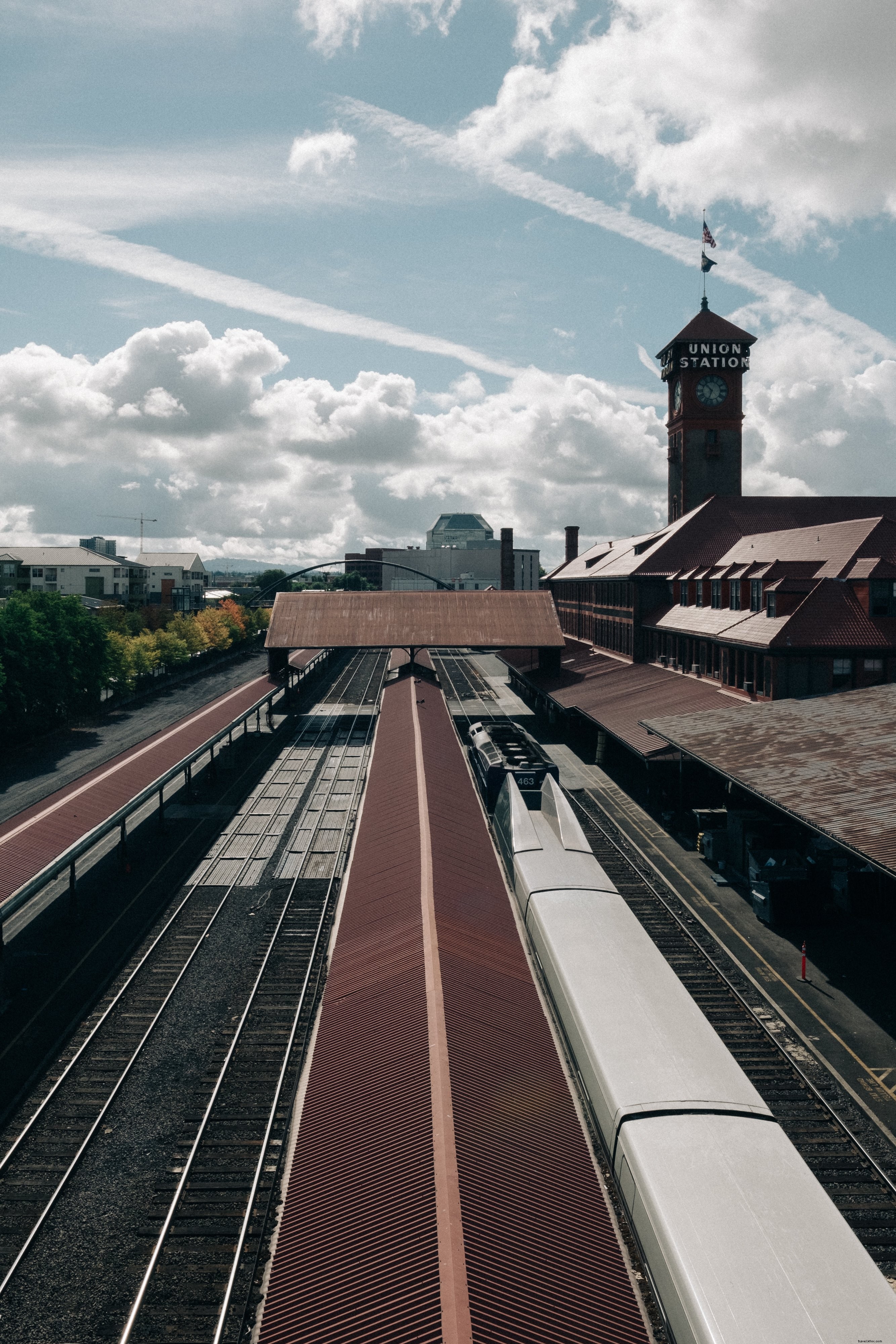 Stunning Photo of Train Station Tracks and Platforms