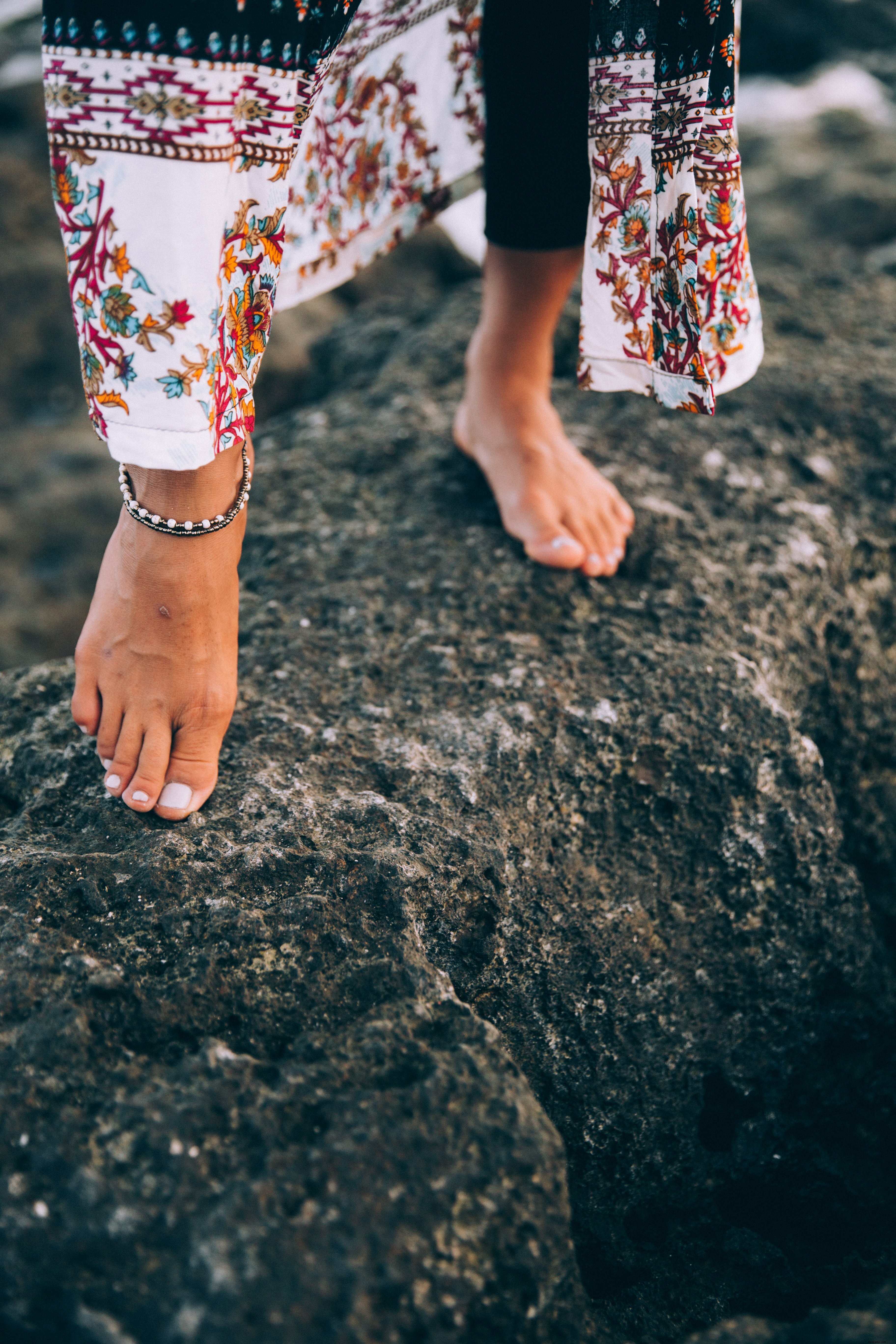 Stunning Sunset Beach Photo: Woman s Footprints in the Sand