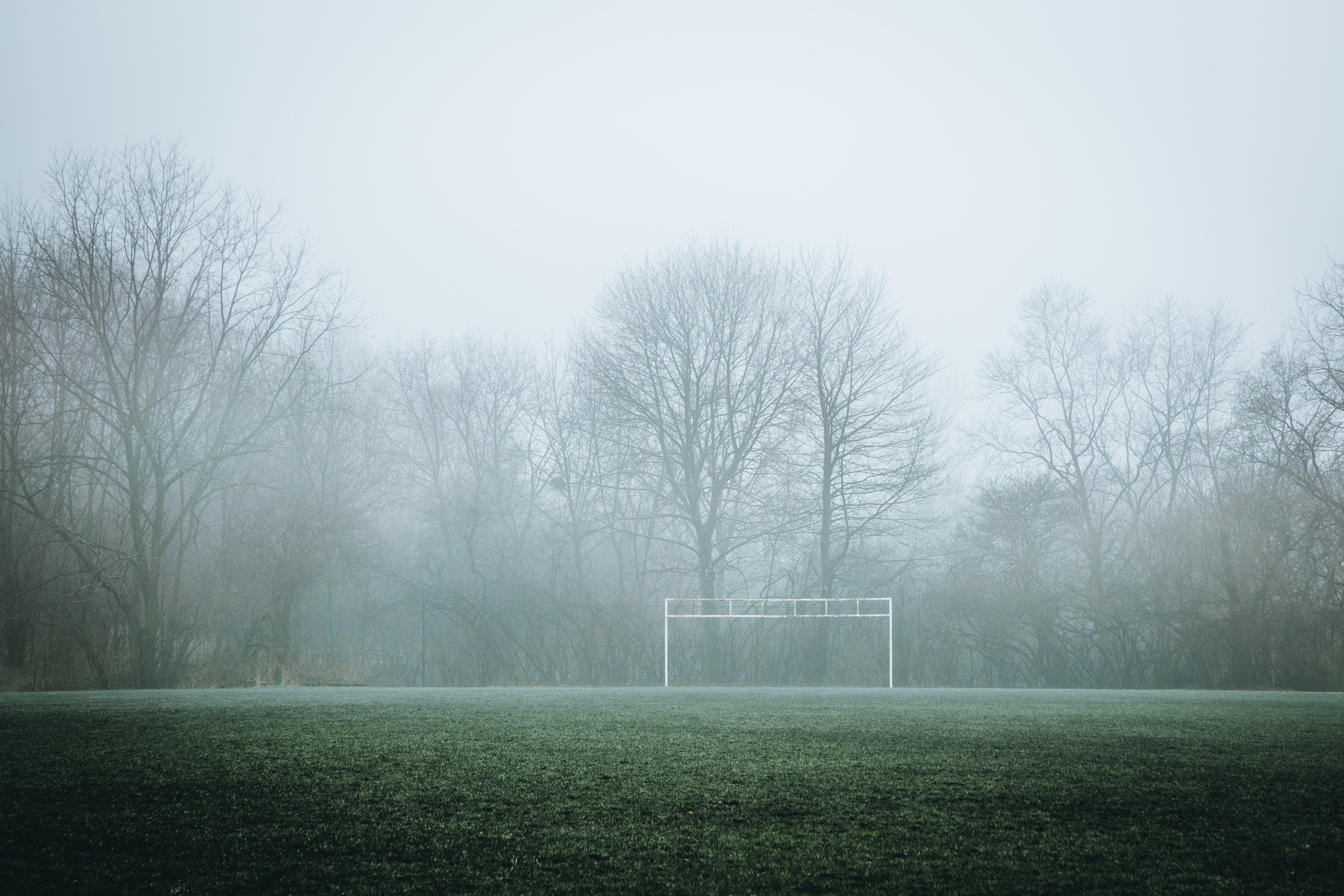 Eerie Soccer Field: Captivating One-Sided View Photo